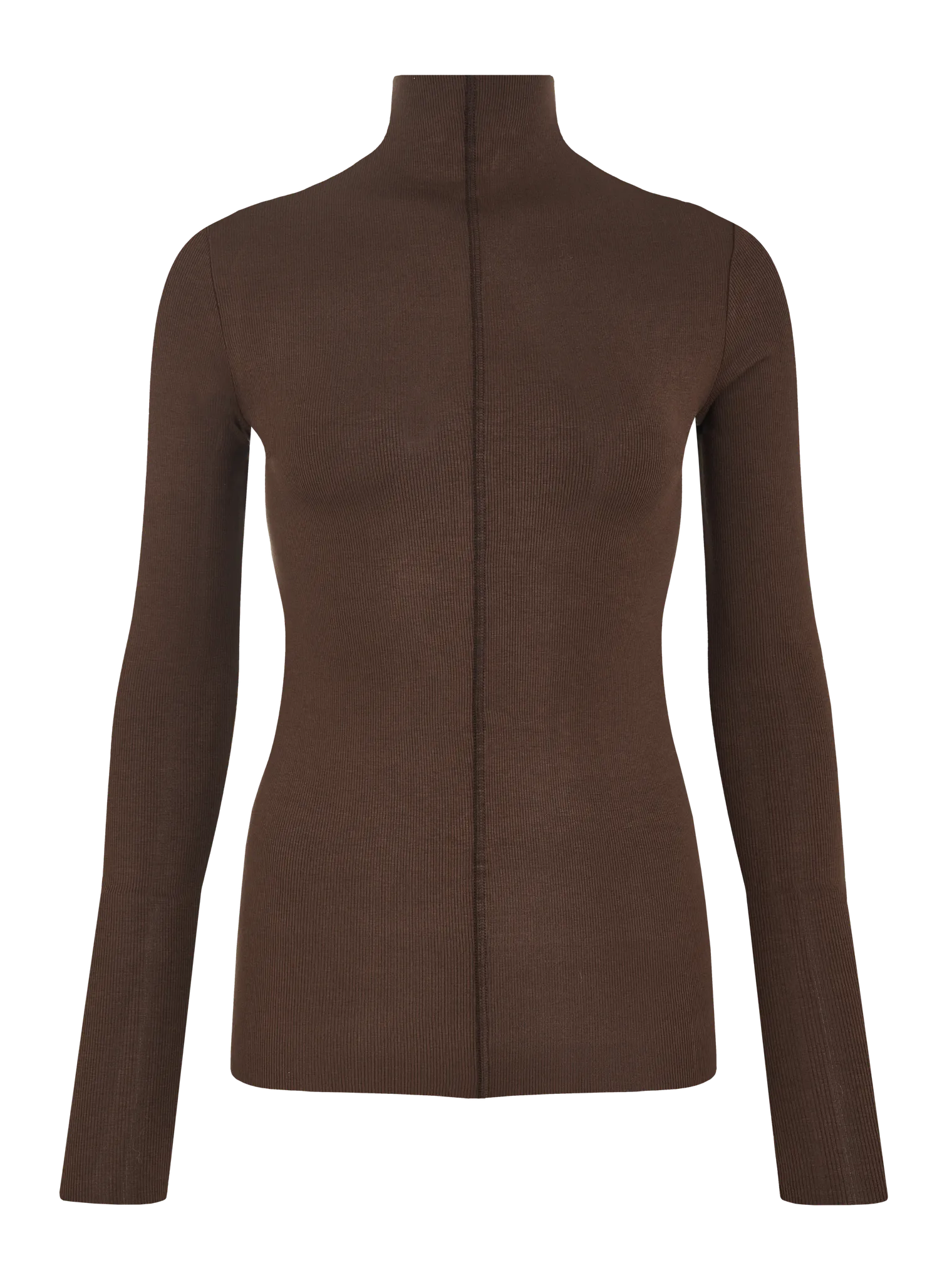 Водолазка в рубчик цвета горький шоколад фото 8