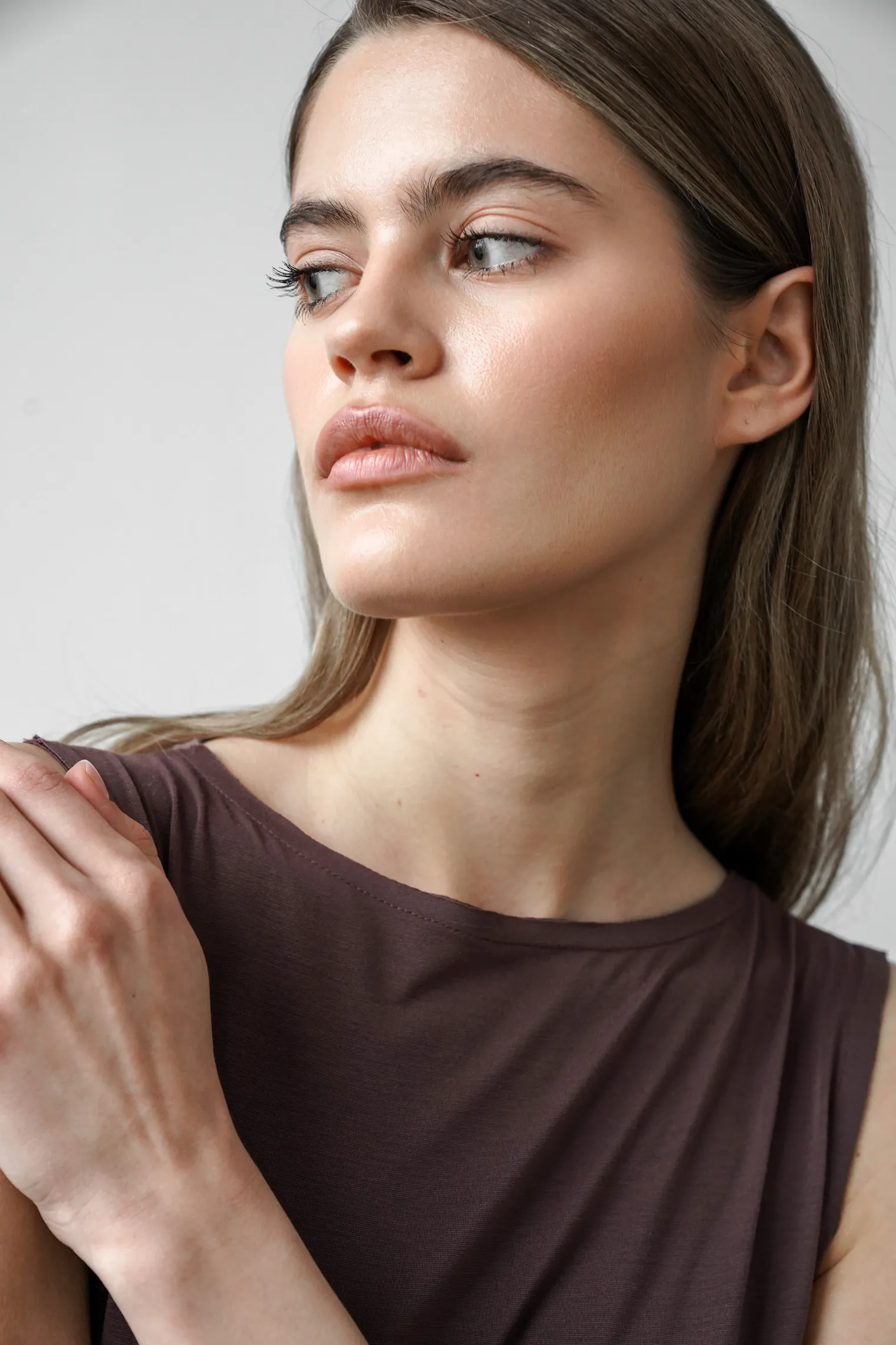 Платье макси шоколадного цвета фото 7