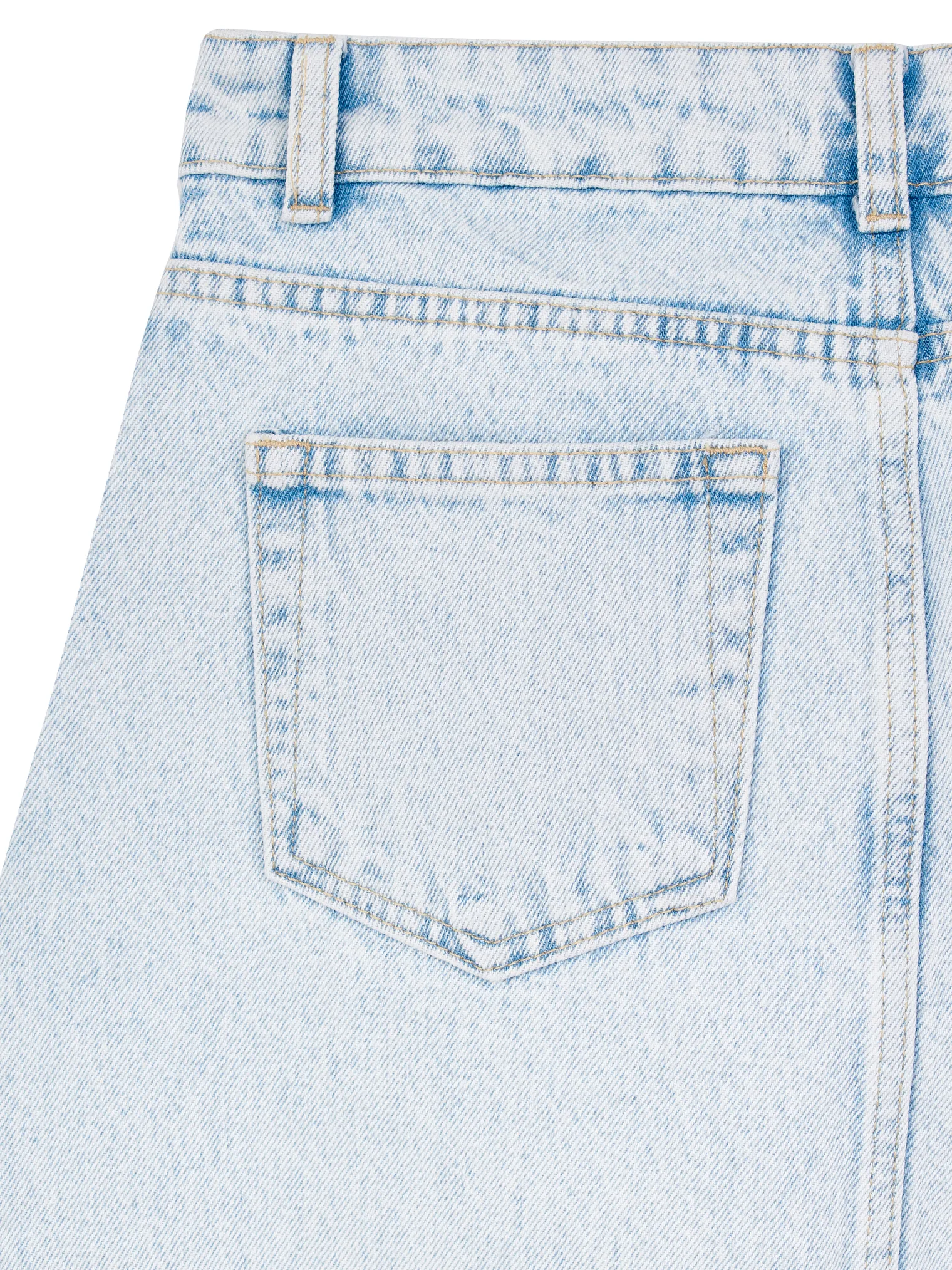 Юбка миди джинсовая в цвете голубая варка фото 2