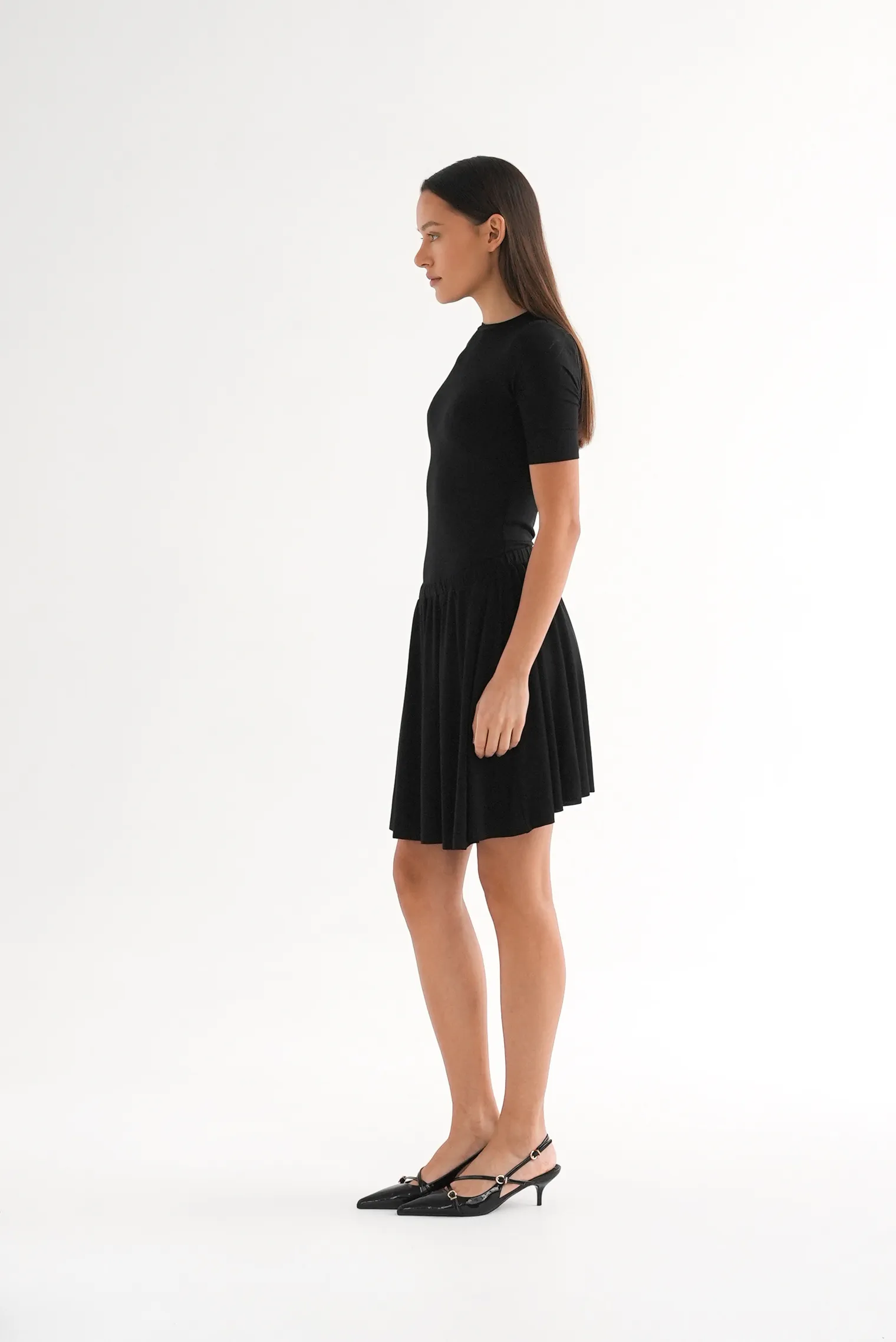 Юбка мини из трикотажа чёрного цвета фото 6