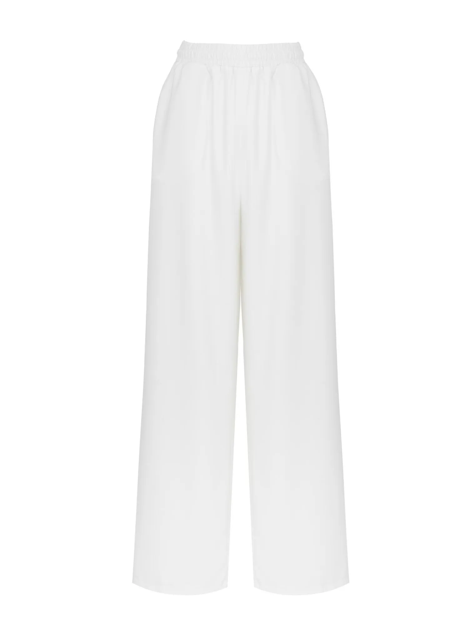 Брюки прямого кроя с карманами белого цвета фото 8