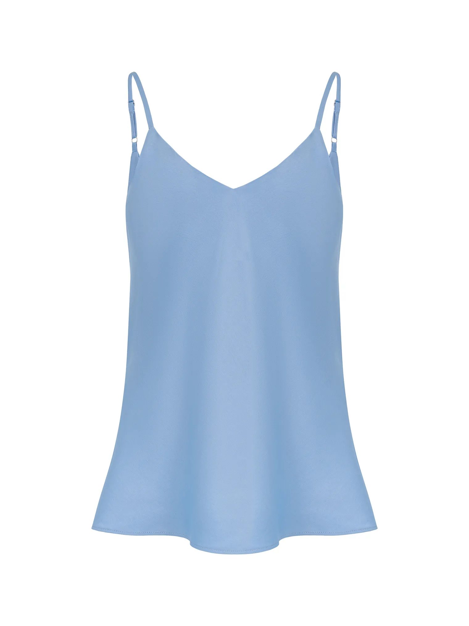 Топ из вискозы на бретелях голубого цвета фото 9