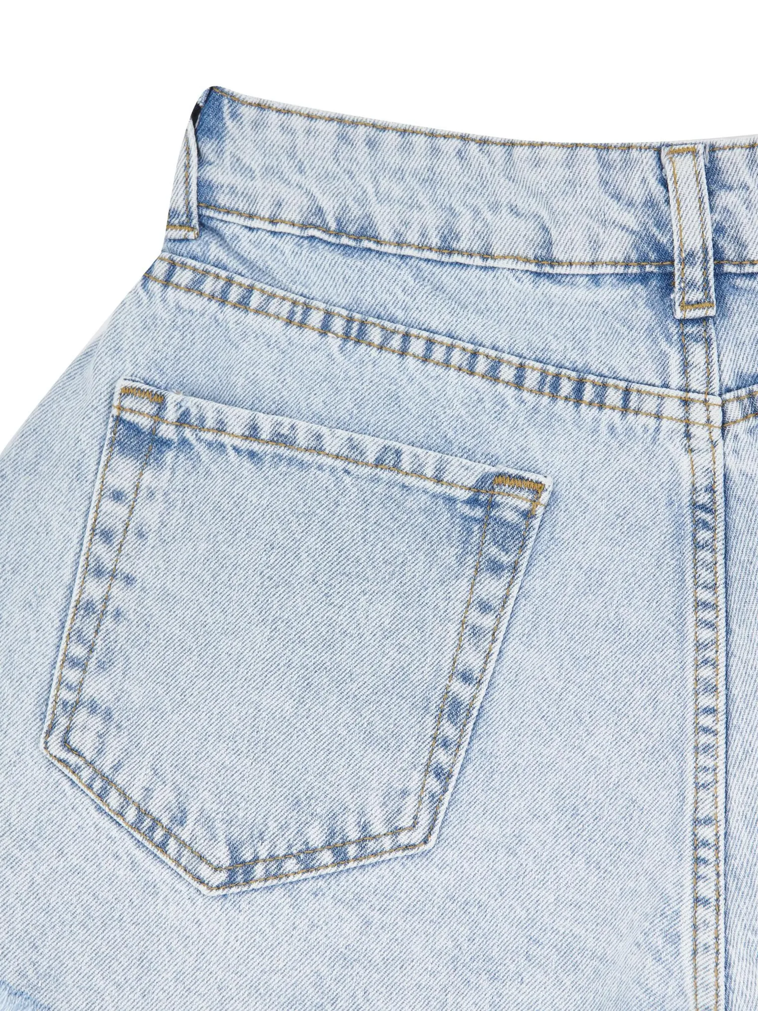 Шорты с завышенной талией в цвете голубая варка фото 2