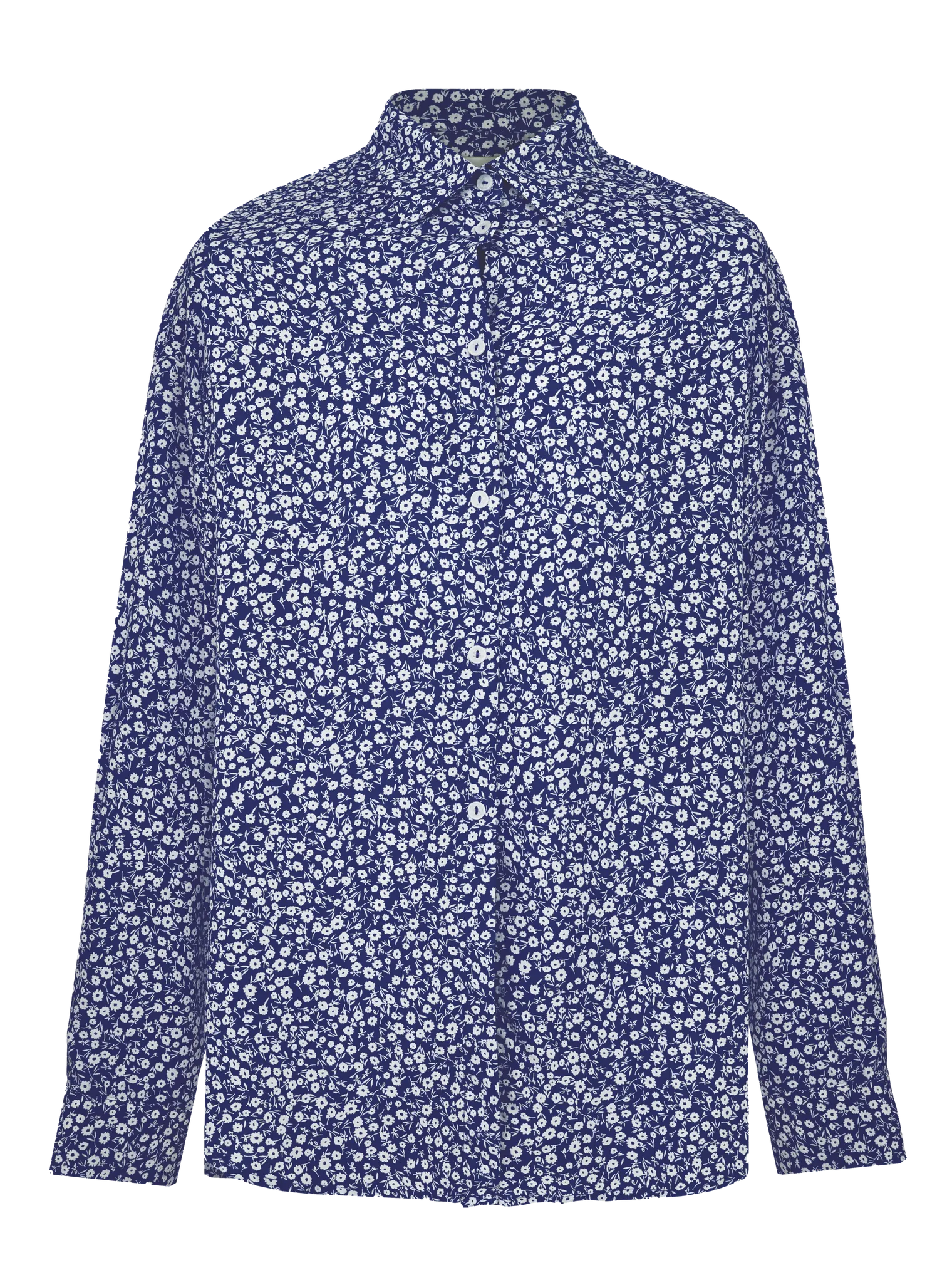 Костюм из хлопка: рубашка, брюки, топ с принтом в цвете синий/белый фото 4