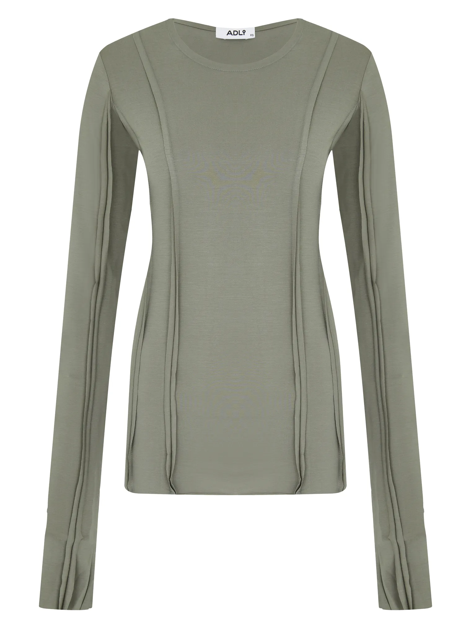 Лонгслив с удлинённым рукавом цвета хаки фото 9