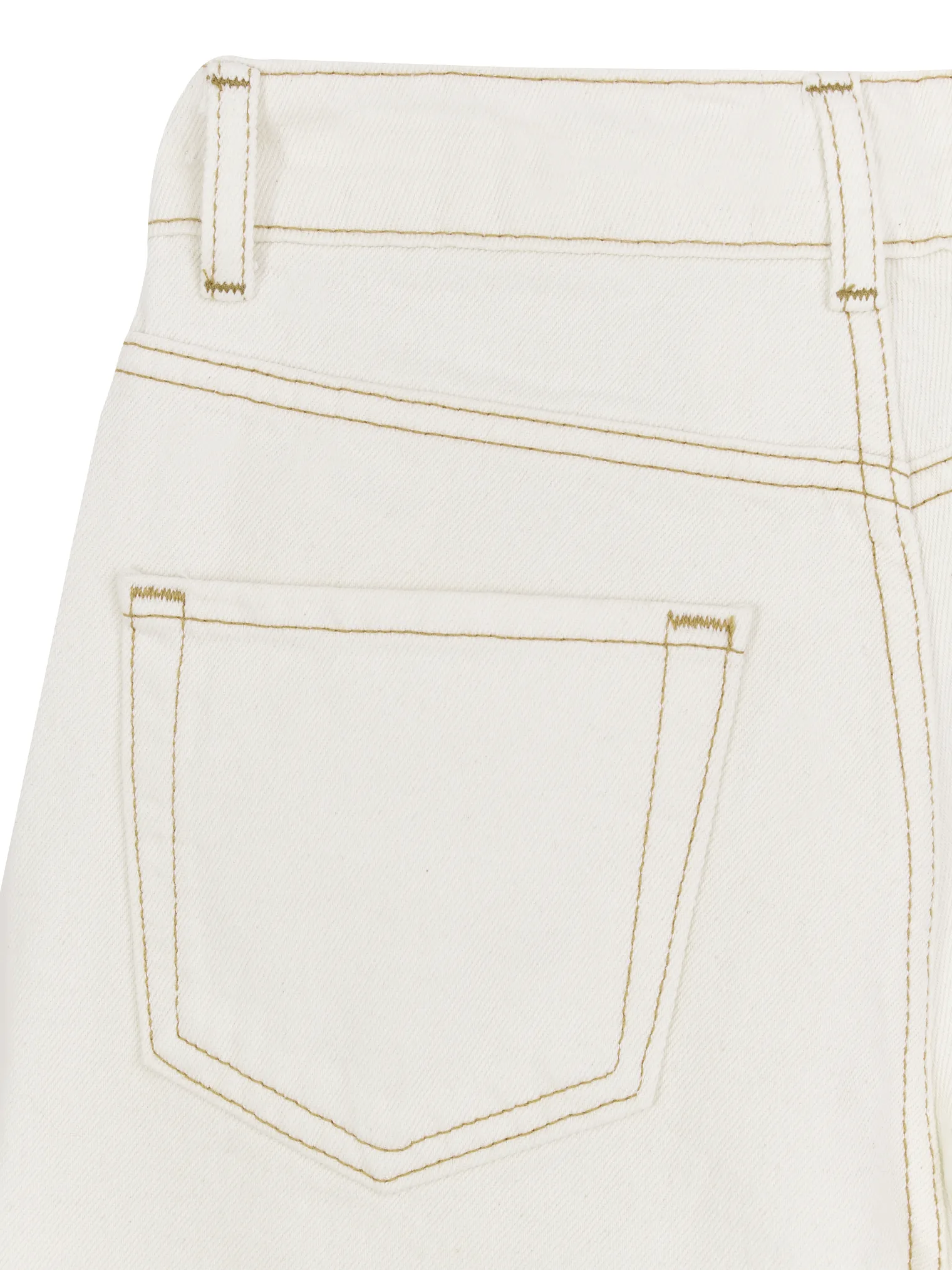 Джинсы с завышенной талией MOM-FIT молочного цвета фото 2