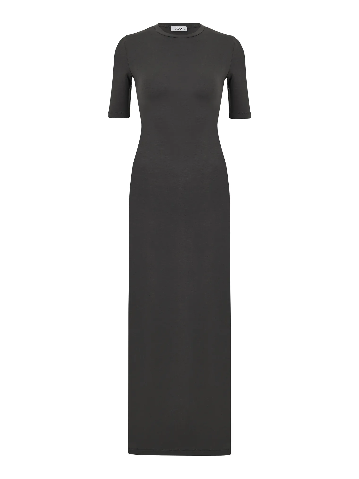 Платье из тонкого трикотажа графитового цвета фото 9