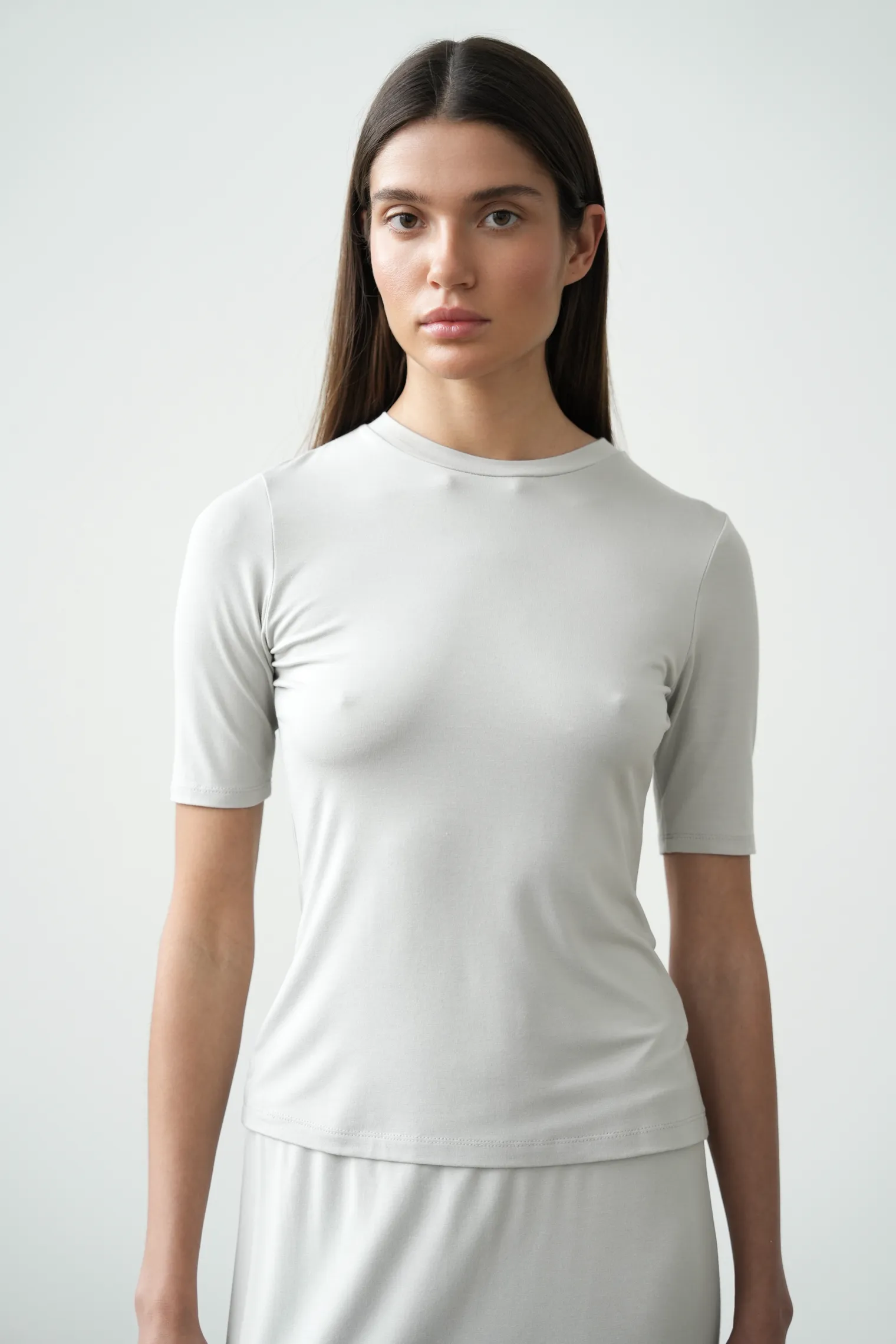 Майка из тонкого трикотажа пепельного цвета фото 5