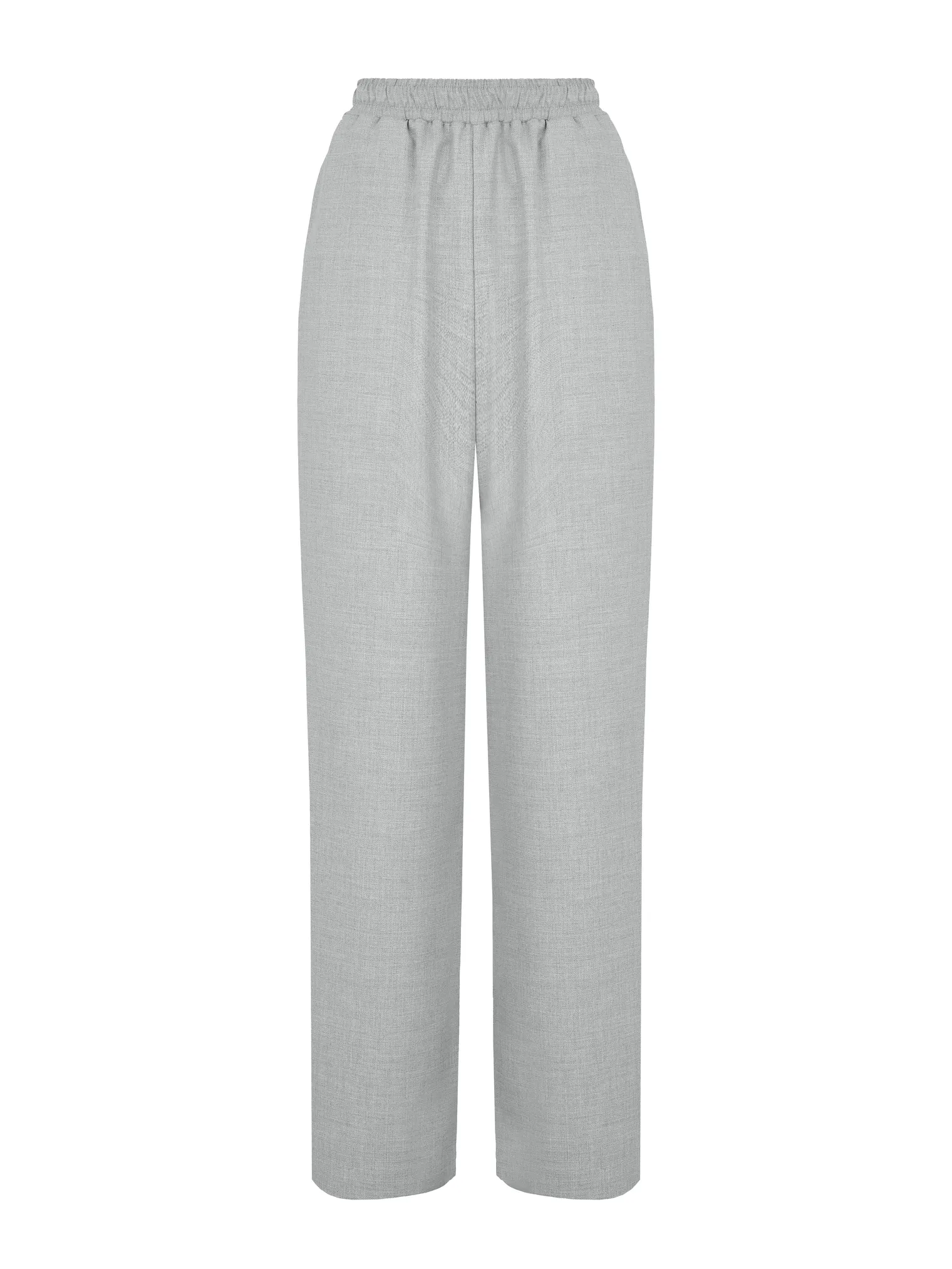 Брюки прямого кроя с карманами пепельного цвета фото 8