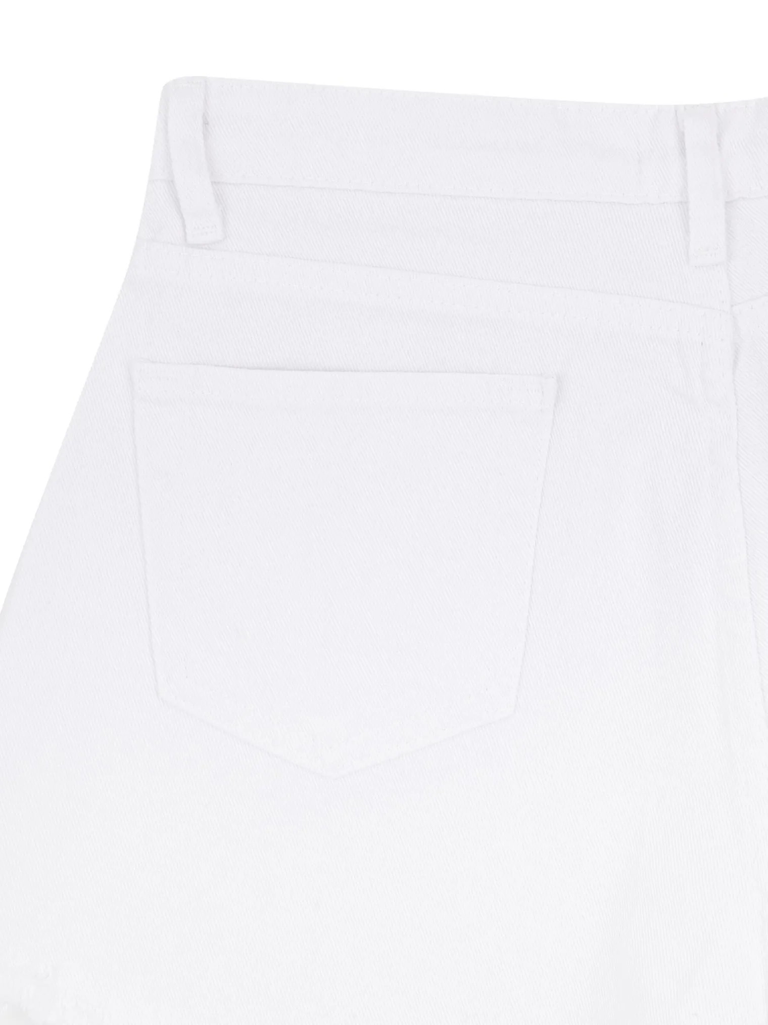 Шорты джинсовые с завышенной талией укороченные белого цвета фото 2