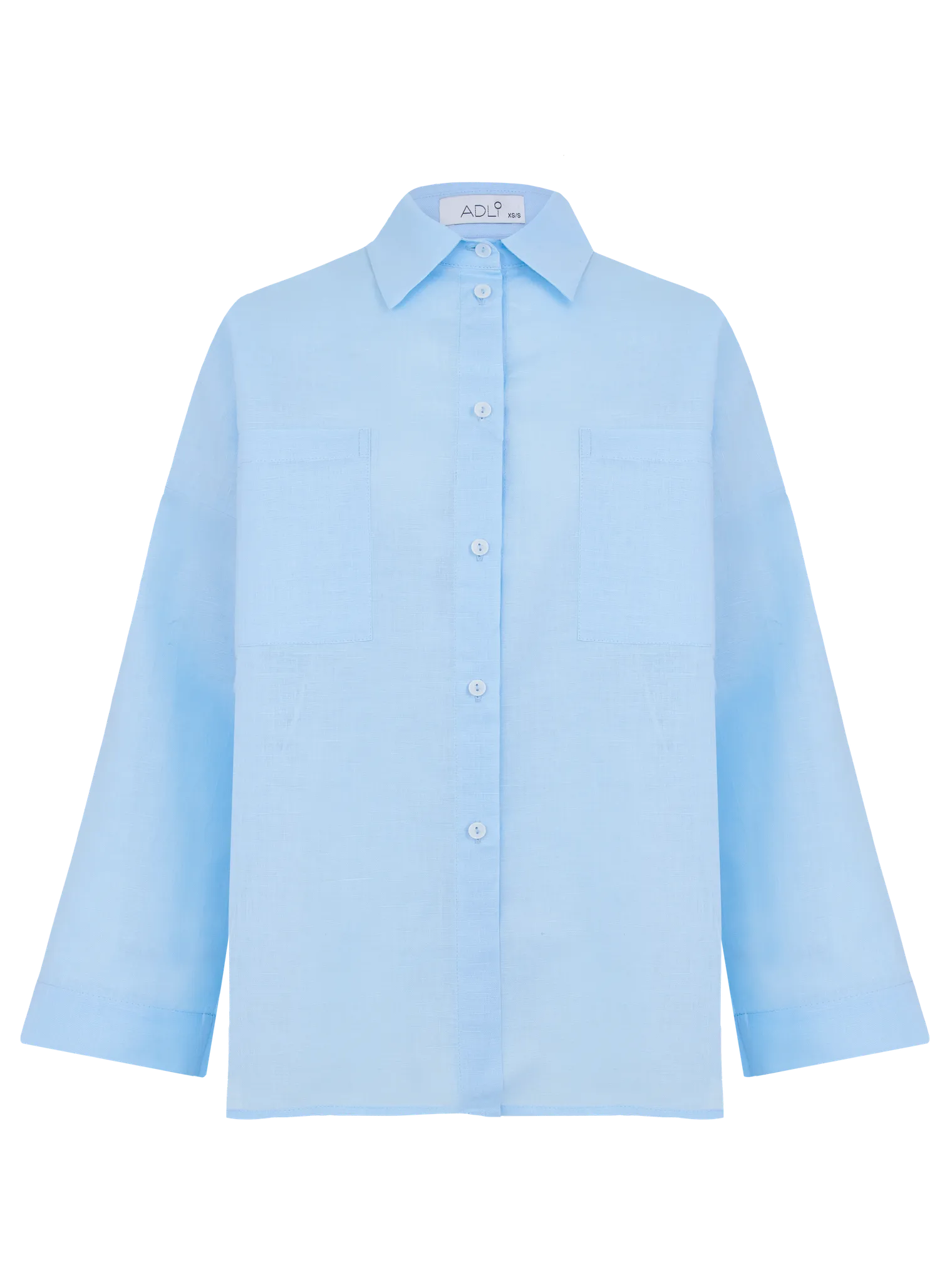 Костюм летний изо льна: рубашка, шорты голубого цвета фото 3