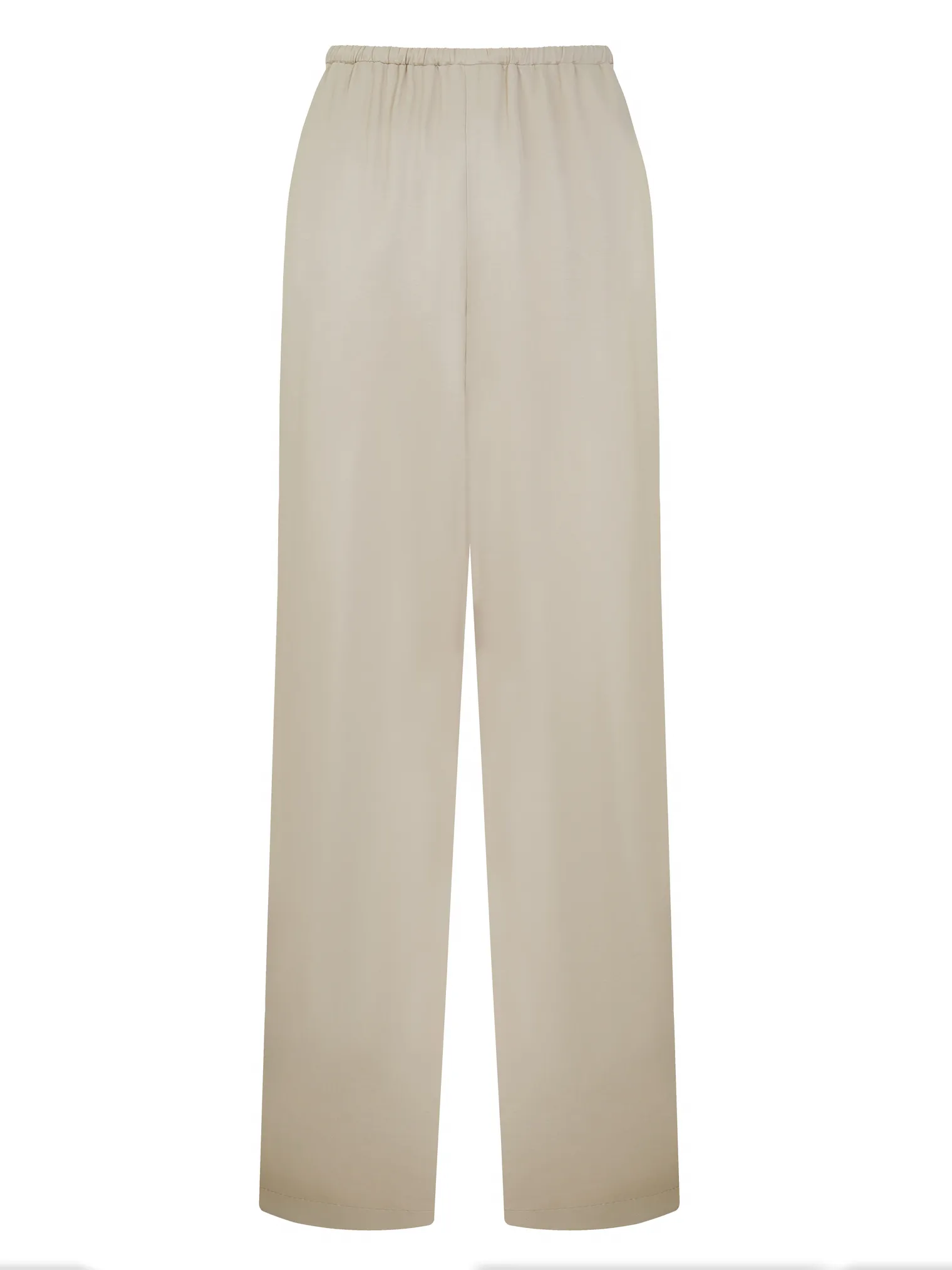 Брюки свободного кроя на резинке бежевого цвета фото 1