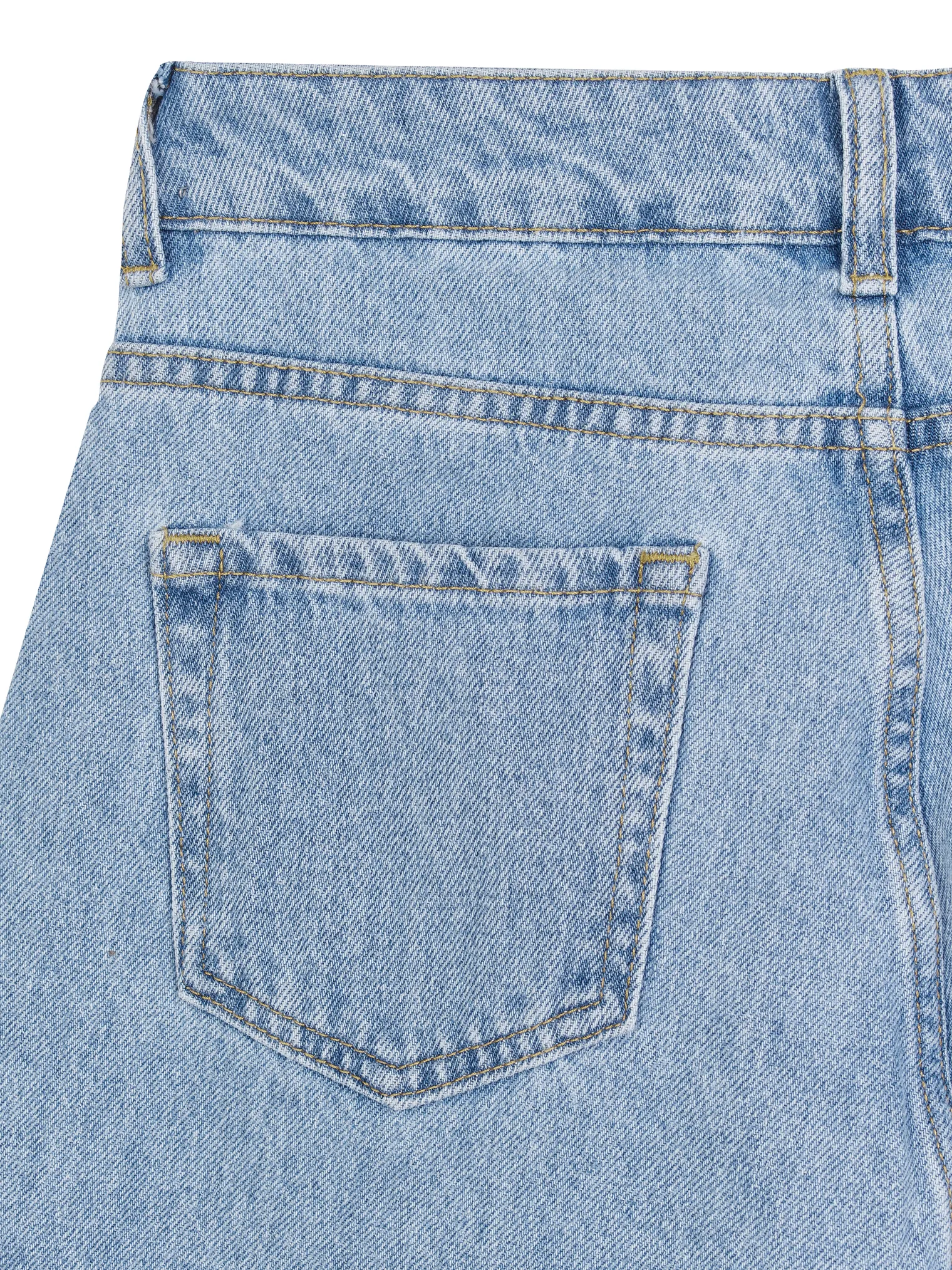 Джинсы широкого кроя с завышенной талией цвета голубая варка фото 8