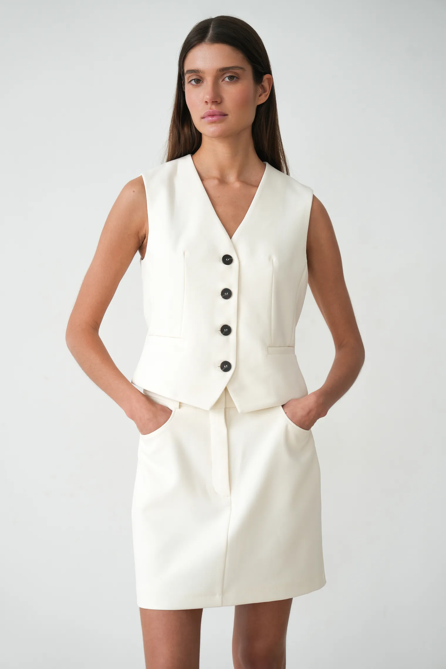 Юбка мини цвета тофу фото 5