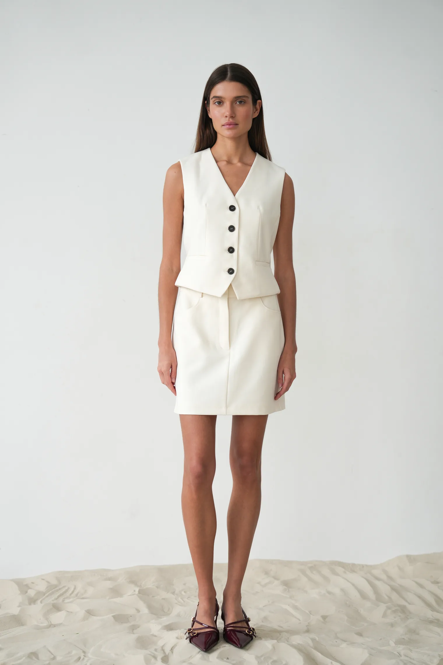 Юбка мини цвета тофу фото 7