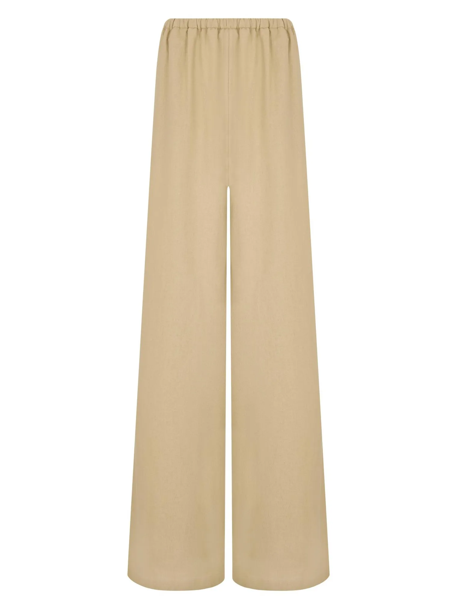 Брюки прямого кроя изо льна горчичного цвета фото 9