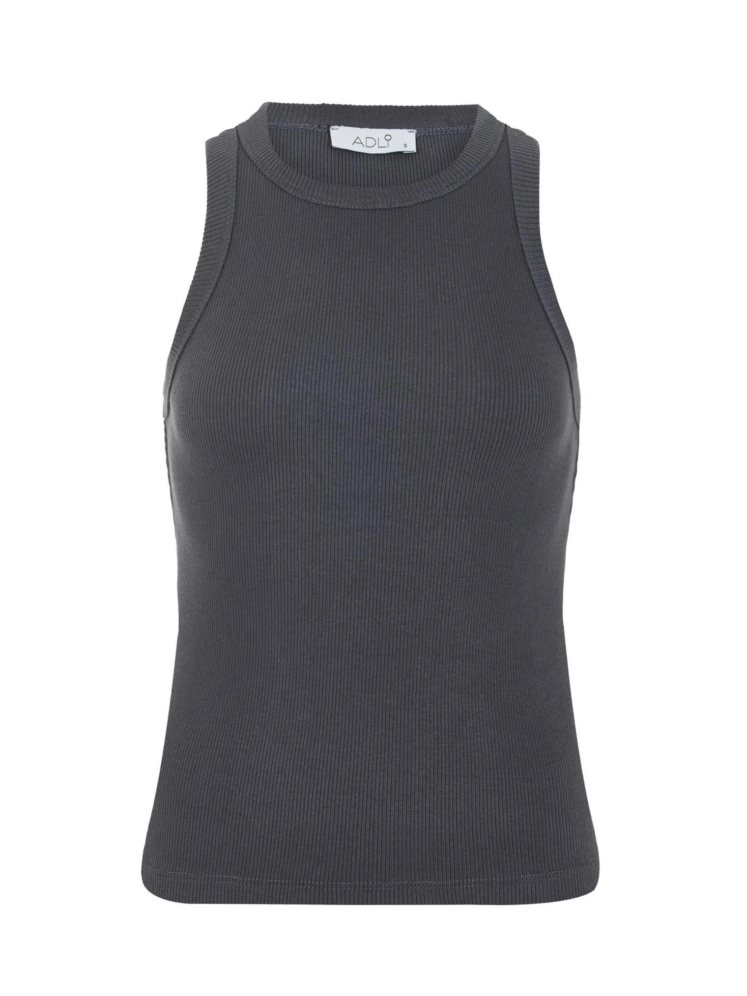 Майка в рубчик тёмно-серого цвета фото 1