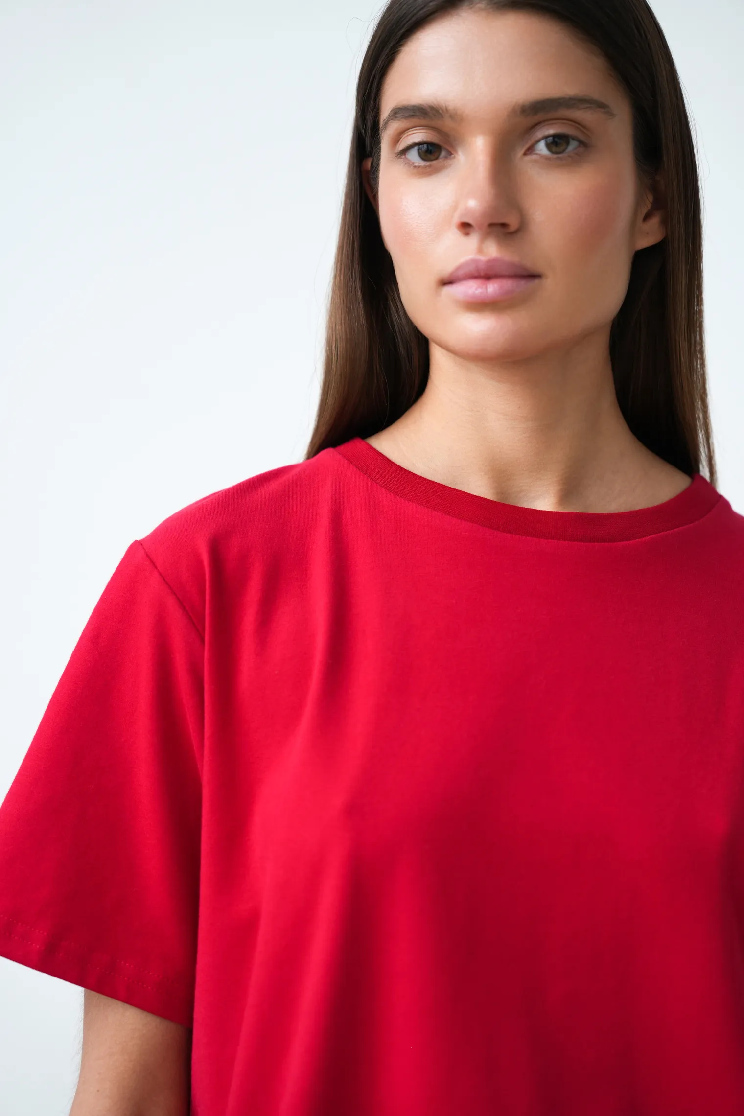 Футболка свободного кроя красного цвета фото 2