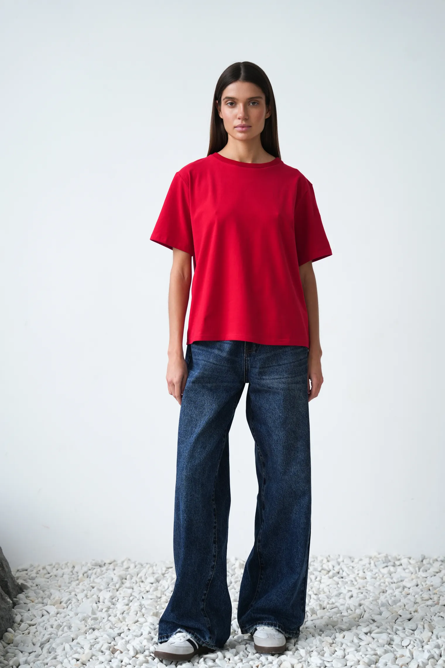 Футболка свободного кроя красного цвета фото 3