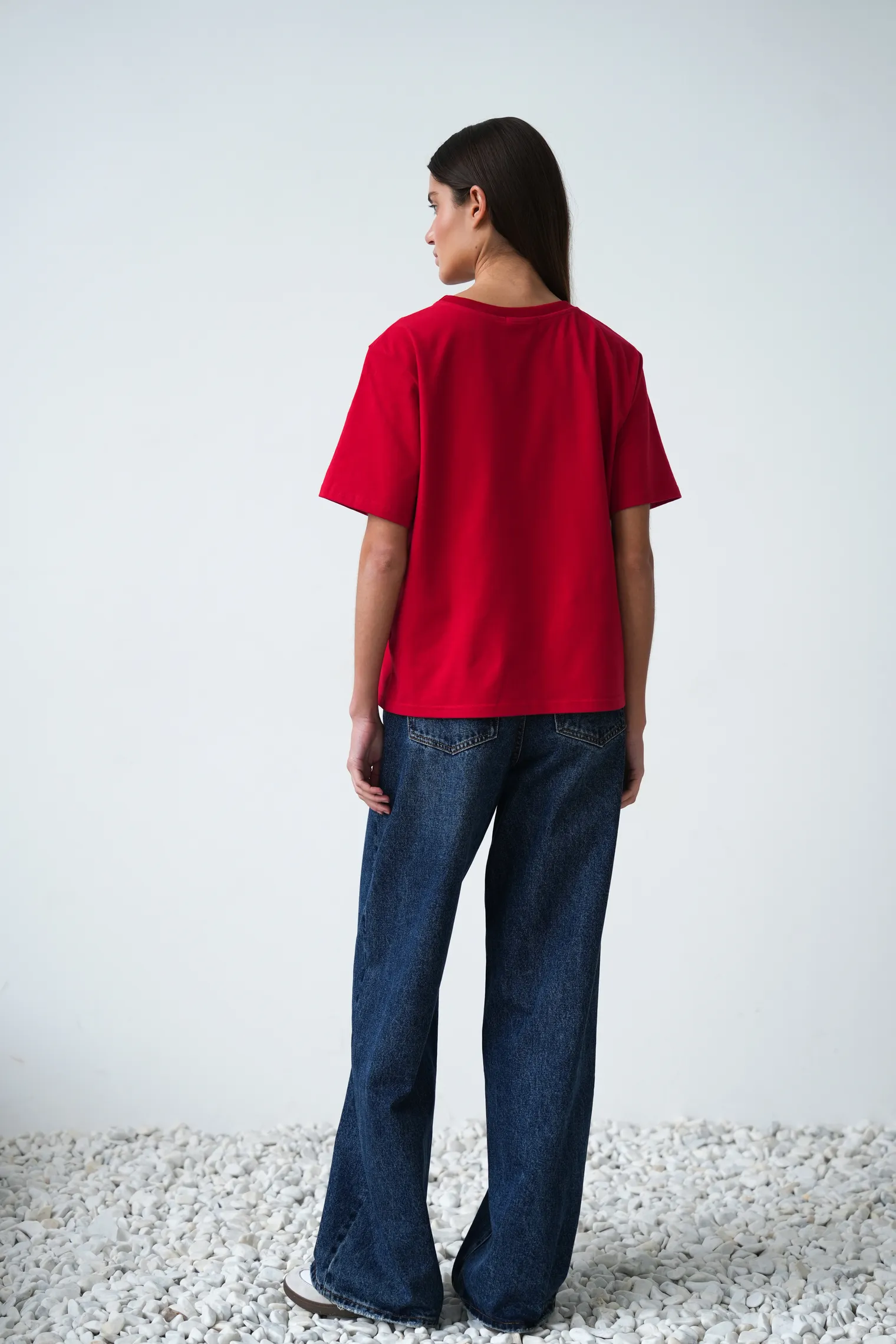 Футболка свободного кроя красного цвета фото 7