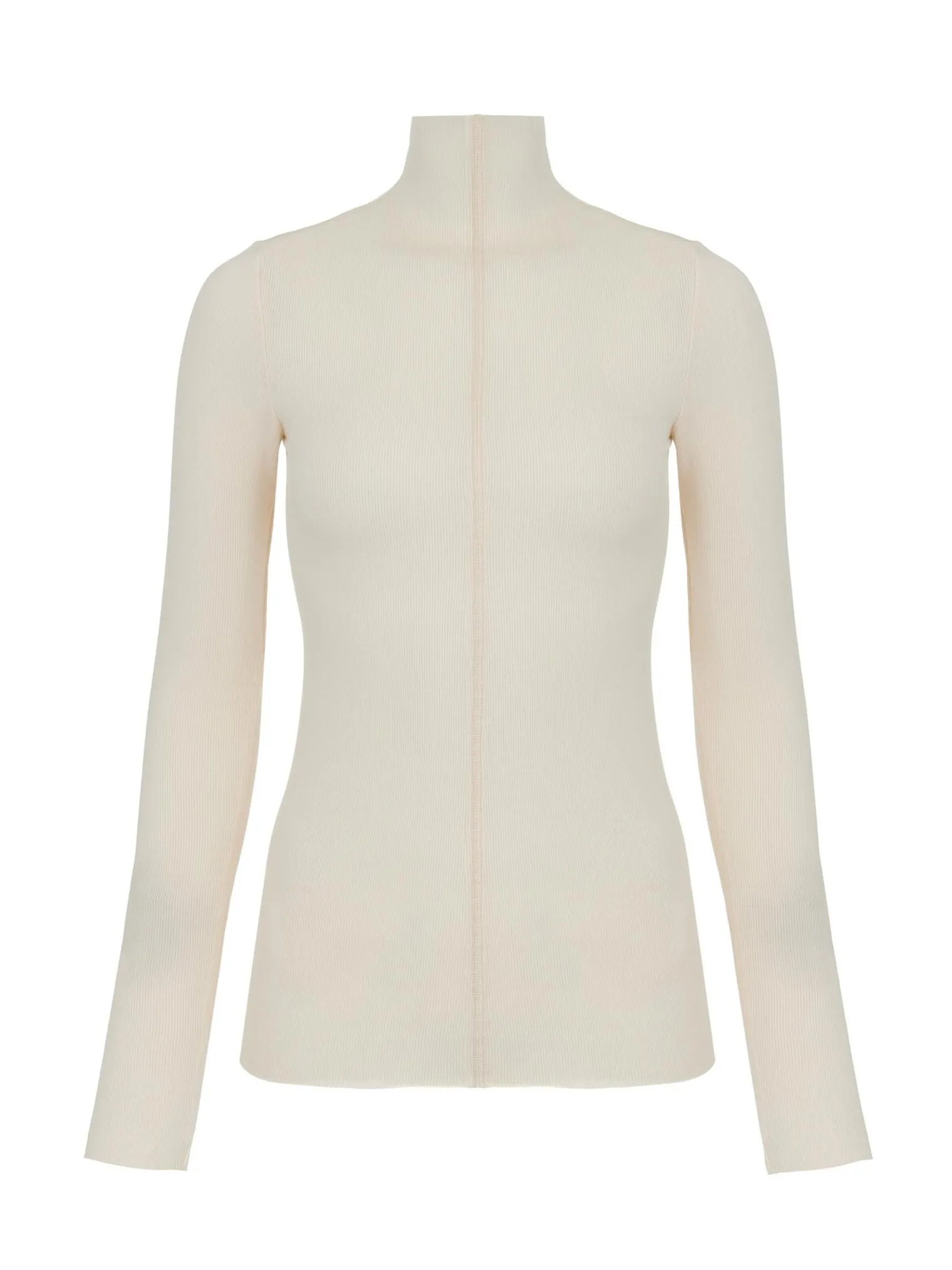 Водолазка в рубчик молочного цвета фото 7