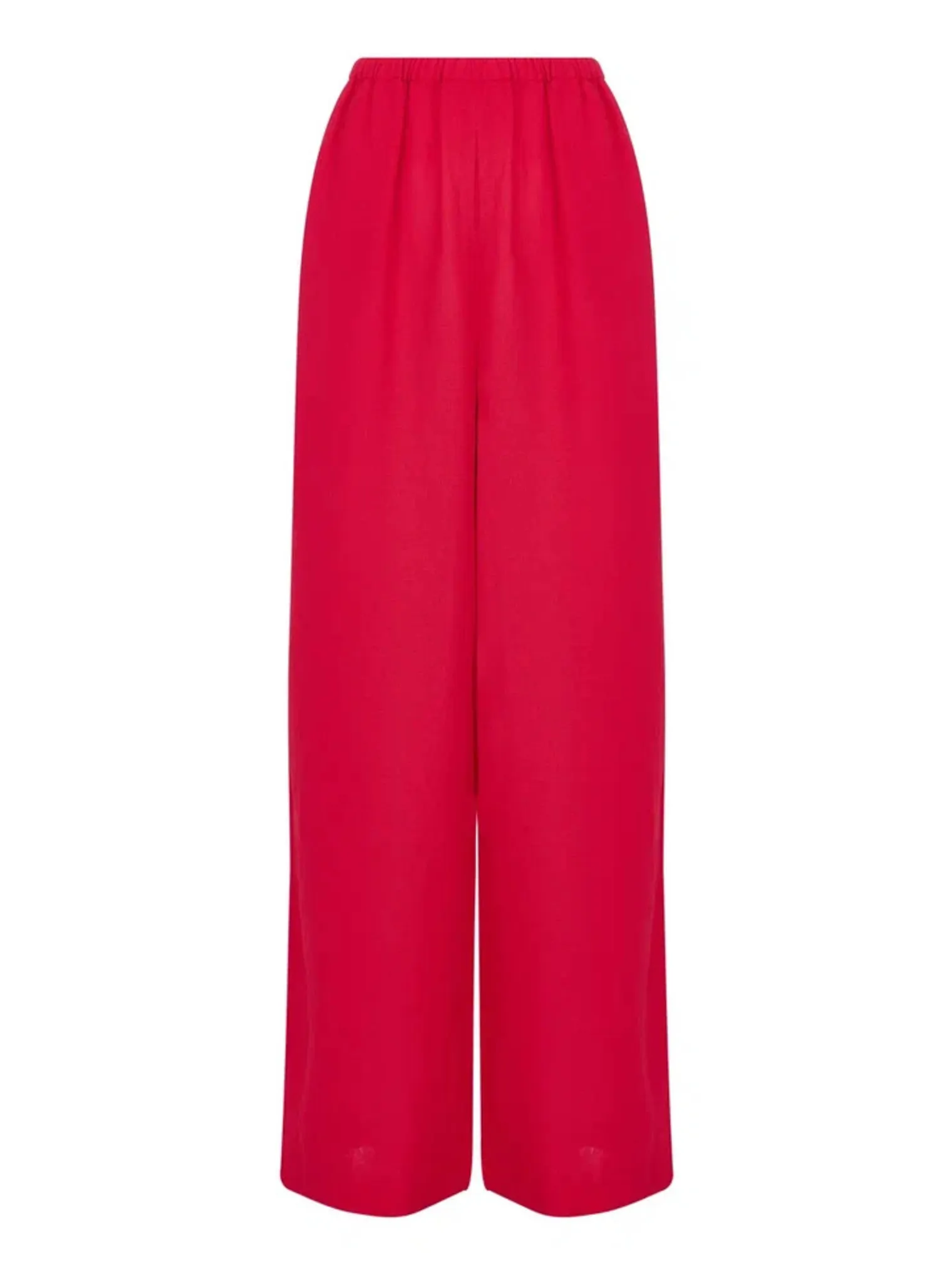 Брюки прямого кроя изо льна красного цвета фото 8