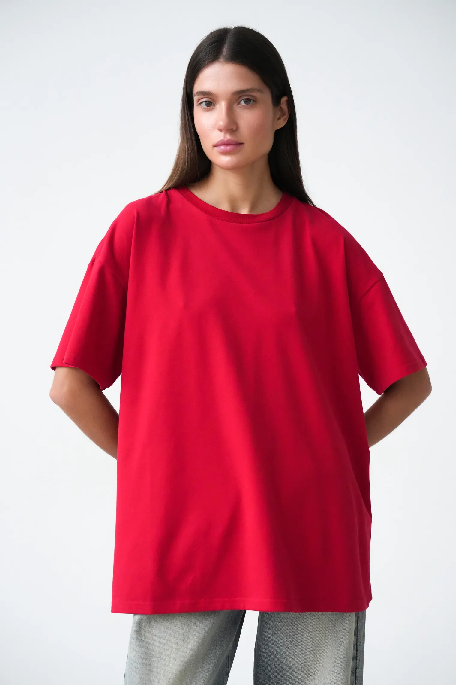 Футболка мужского кроя красного цвета фото 1