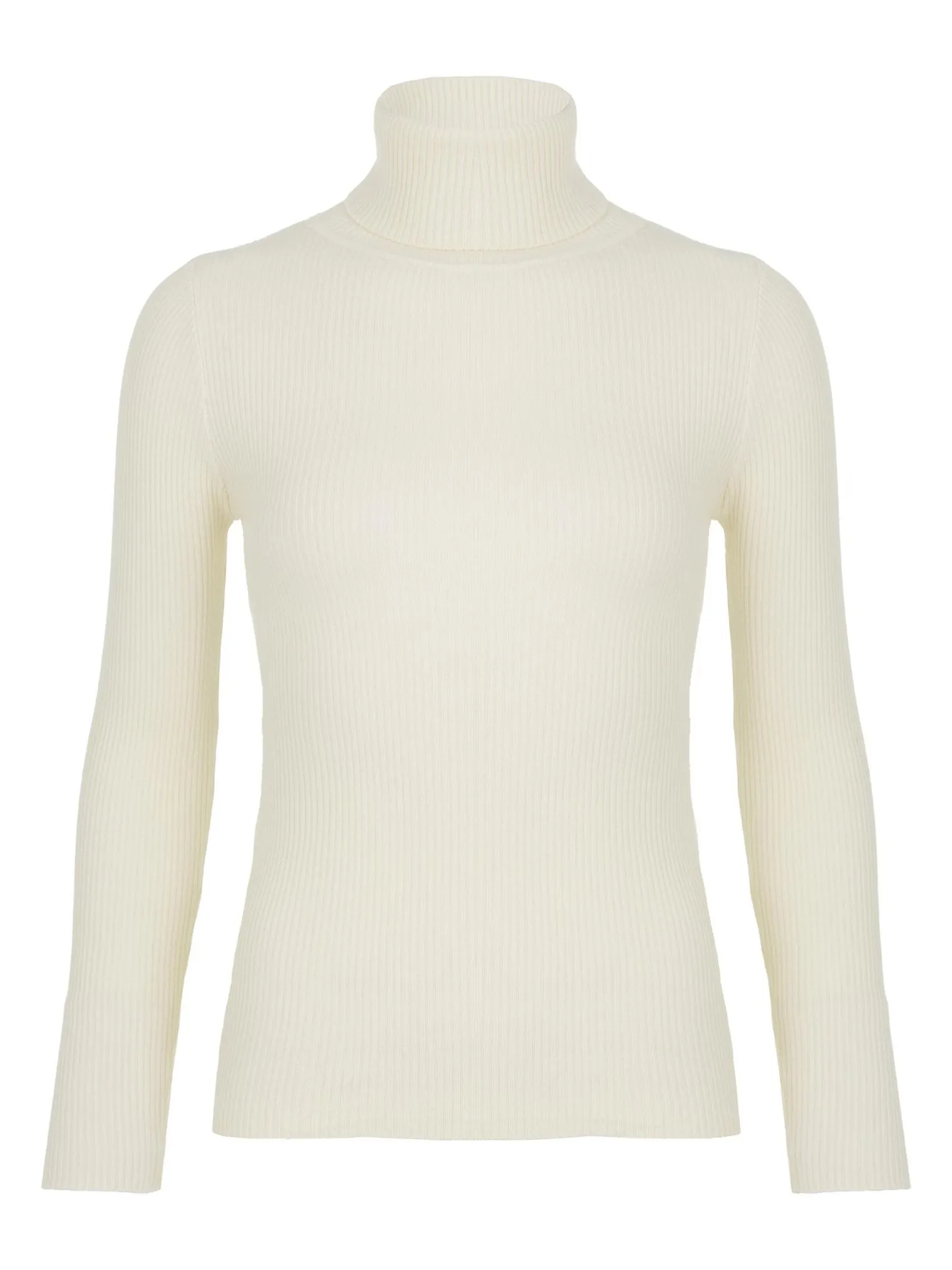 Водолазка с высоким воротником молочного цвета фото 1