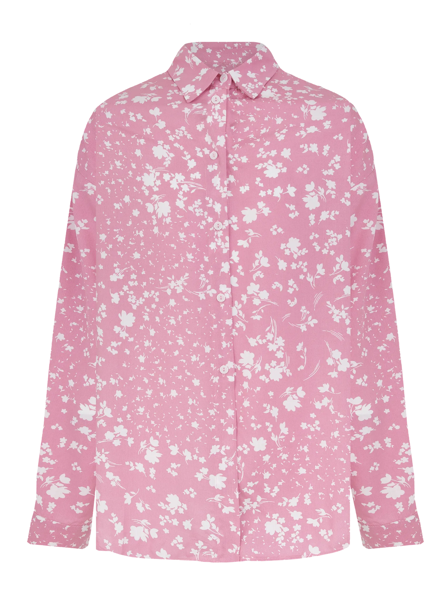 Костюм из хлопка: рубашка, брюки, топ с принтом в цвете розовый/белый фото 4