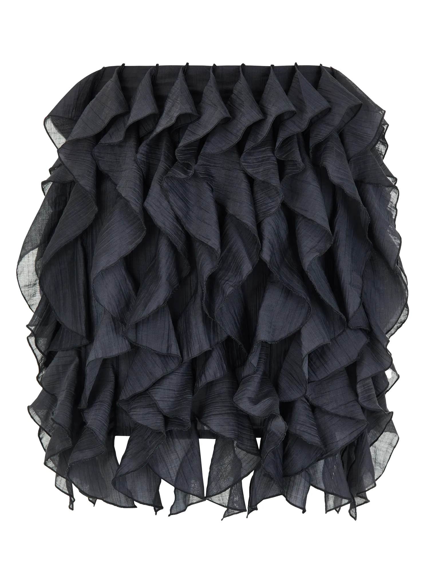 Юбка из жатой ткани графитового цвета фото 9