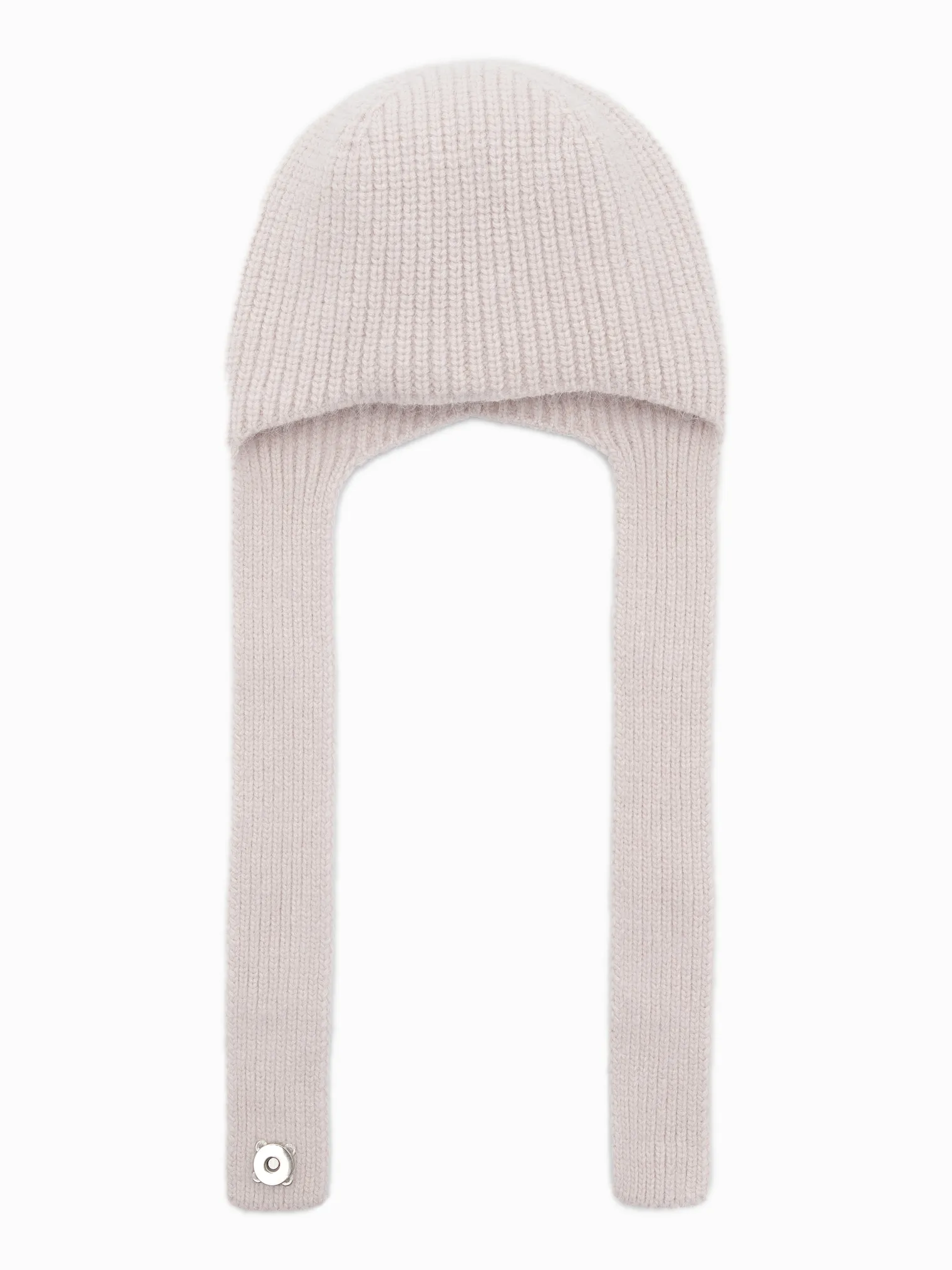 Капор крупной вязки молочного цвета фото 1