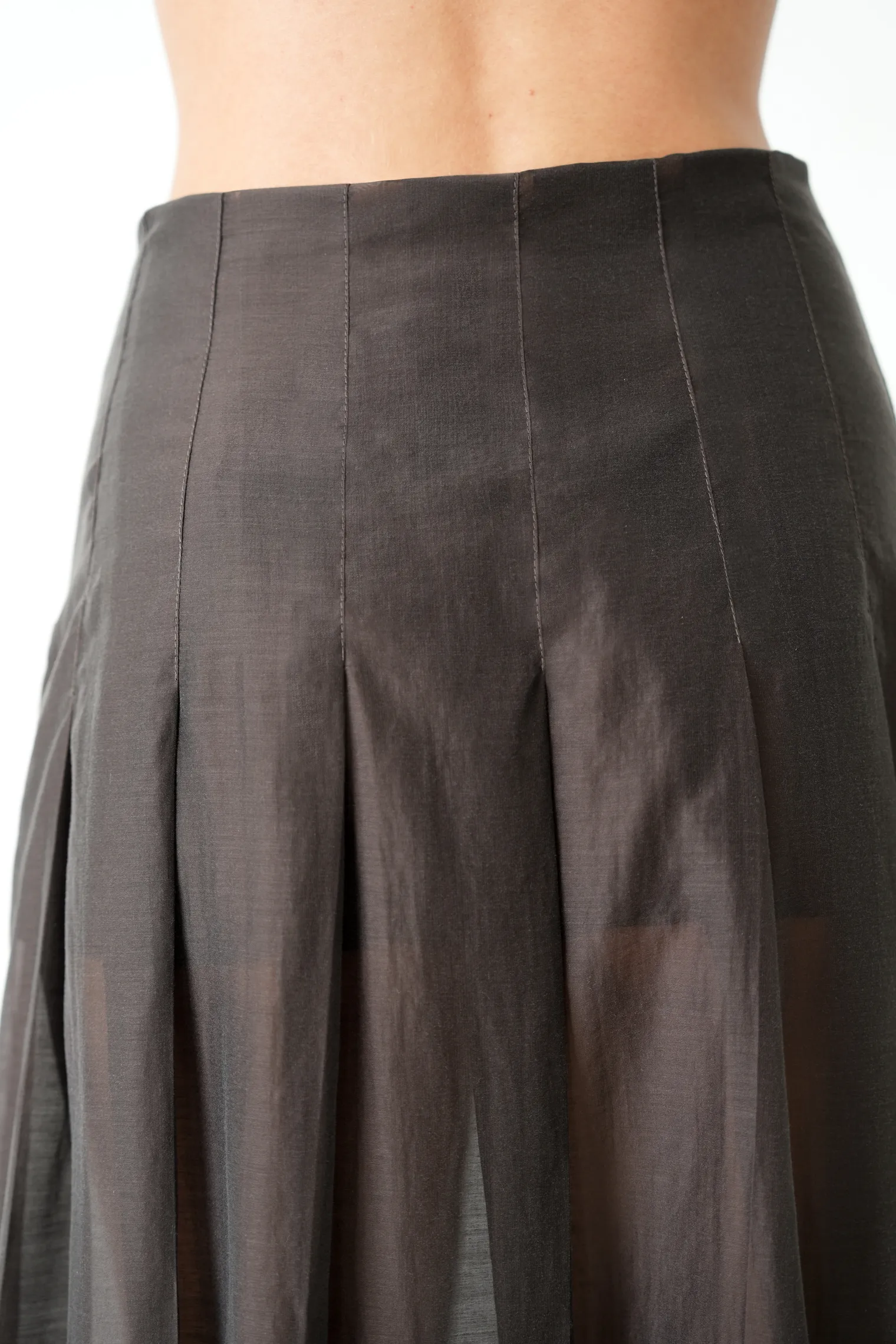 Юбка из прозрачной ткани цвета горький шоколад фото 6