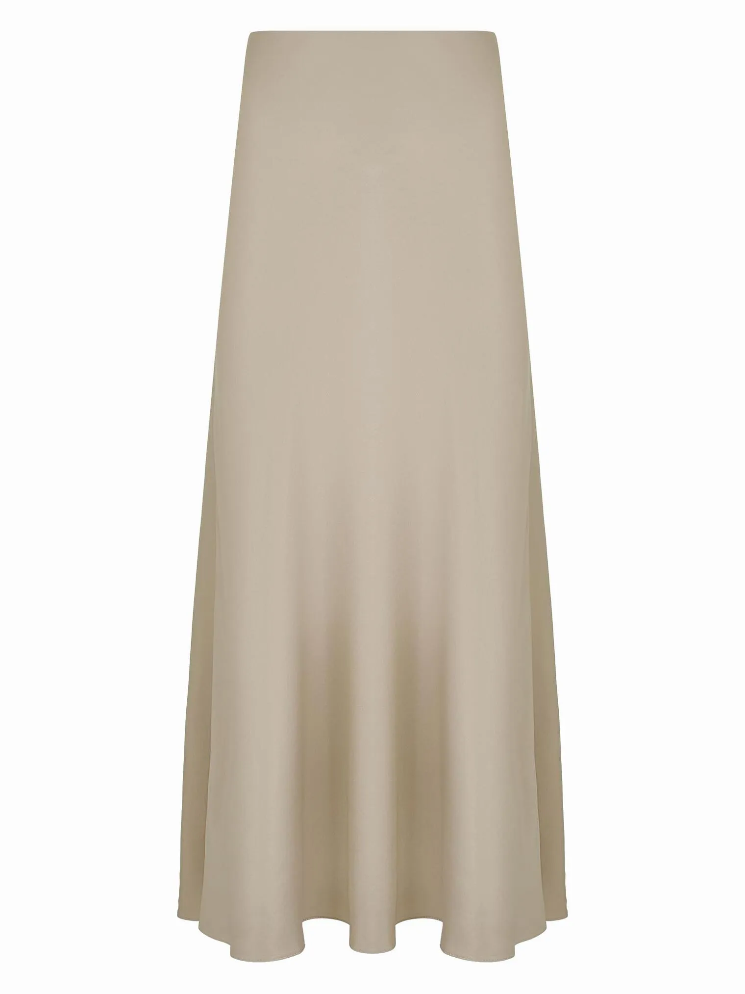 Юбка атласная удлиненная бежевого цвета фото 1