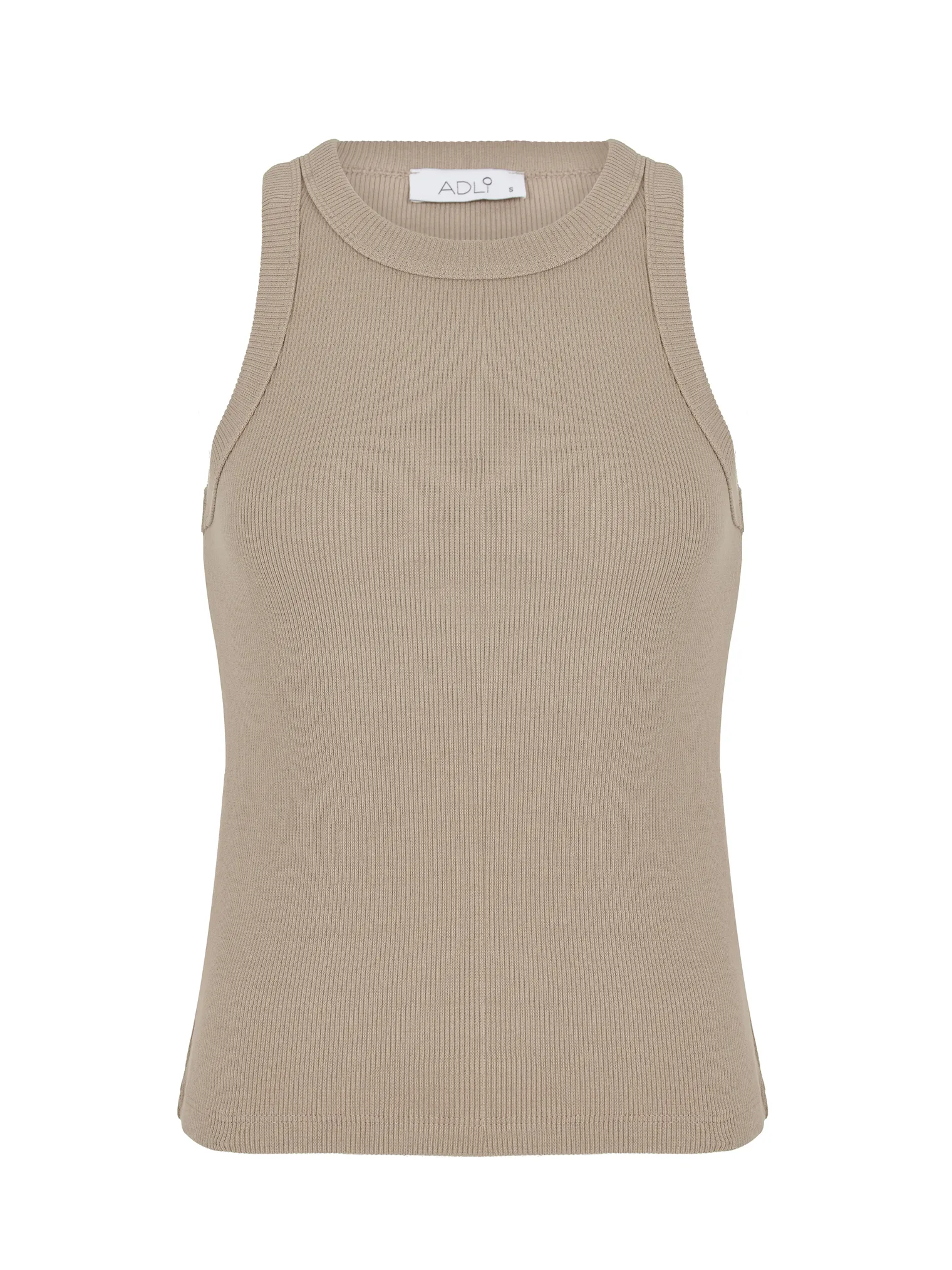 Майка в рубчик бежевого цвета фото 1