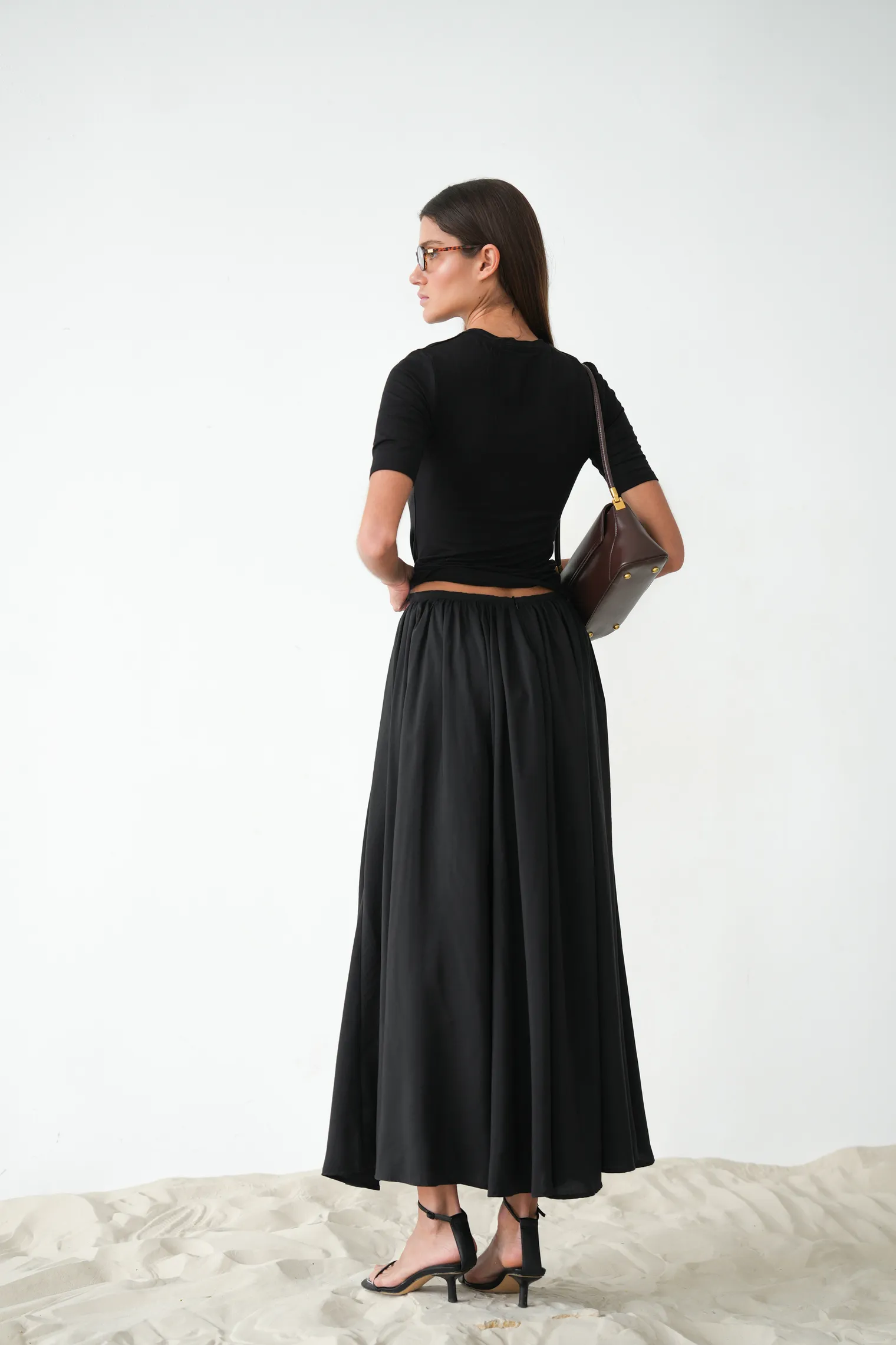 Юбка миди  чёрного цвета фото 8