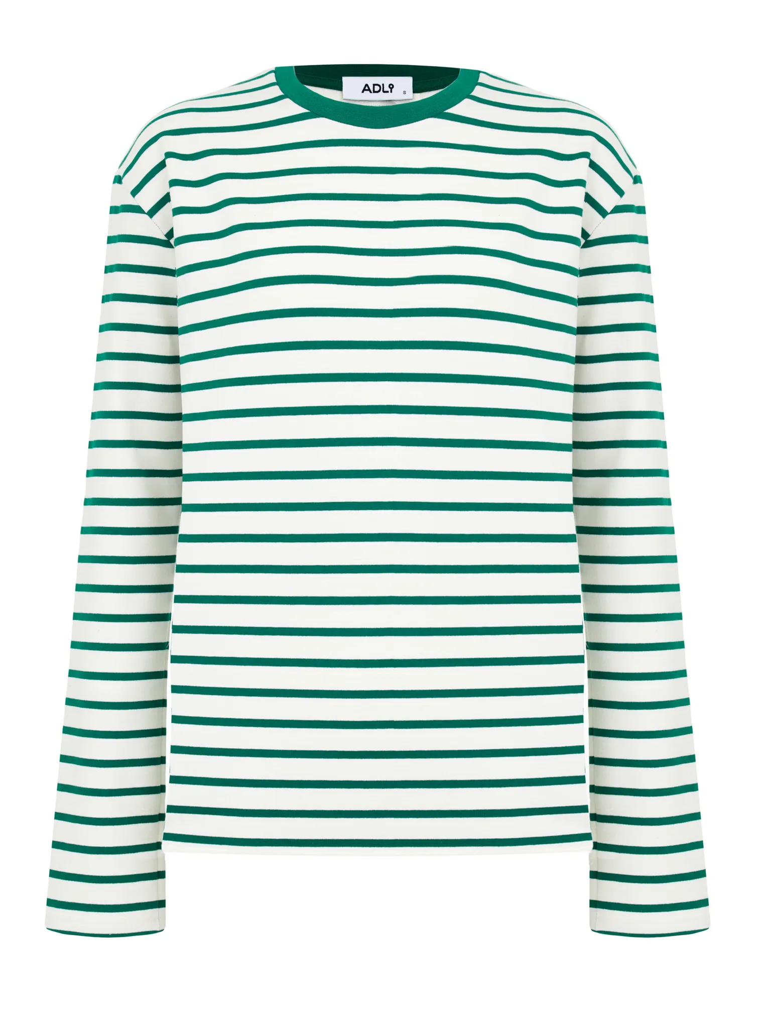 Лонгслив свободного кроя цвет молочный/зелёный в полоску фото 8