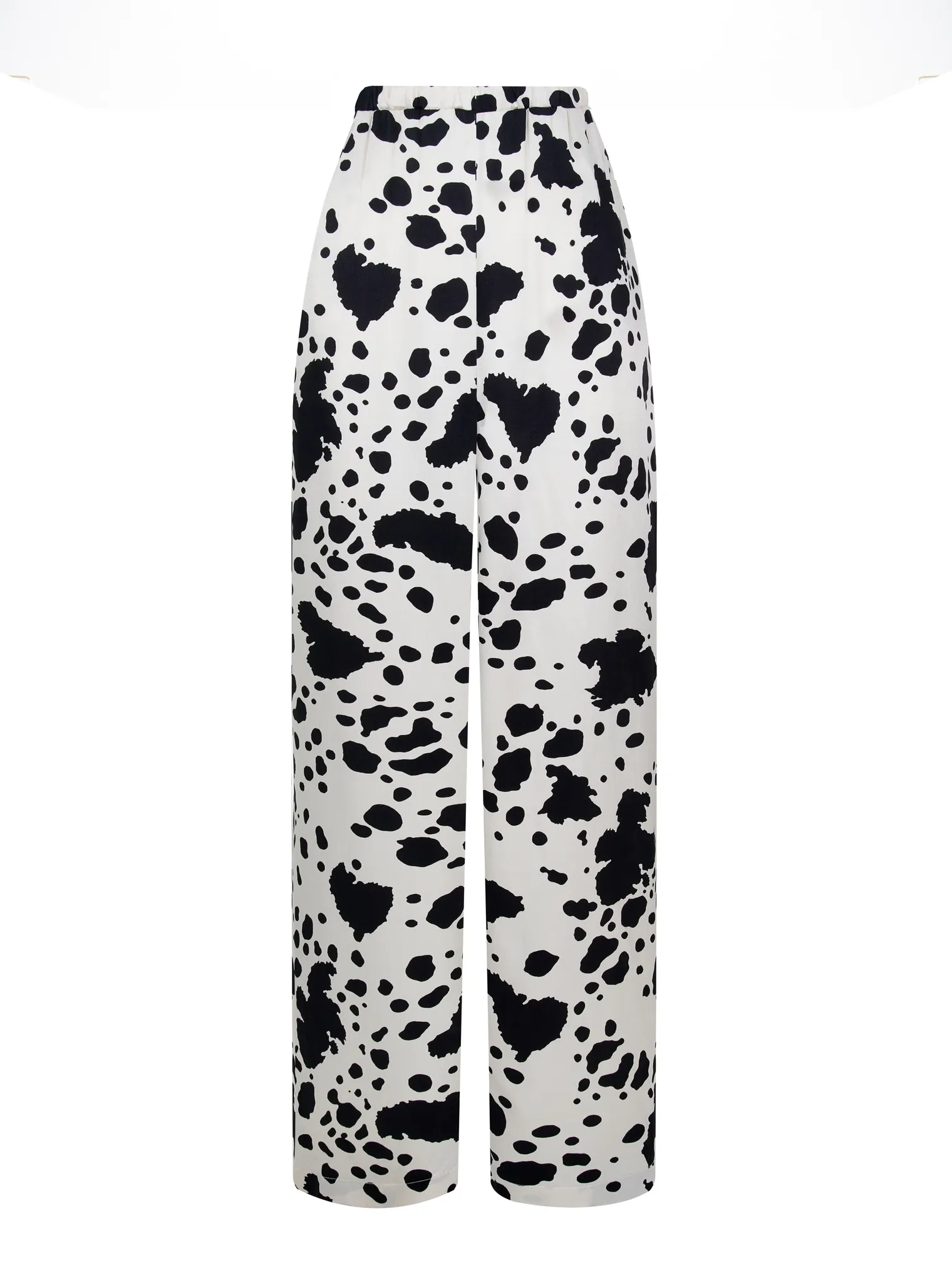 Костюм из вискозы: рубашка, брюки, топ укороченный с принтом в цвете черный/белый фото 3