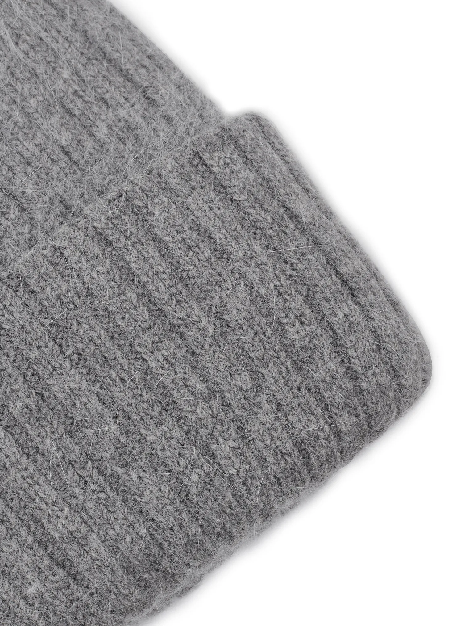 Шапка из ангоры двуслойная серого цвета фото 2