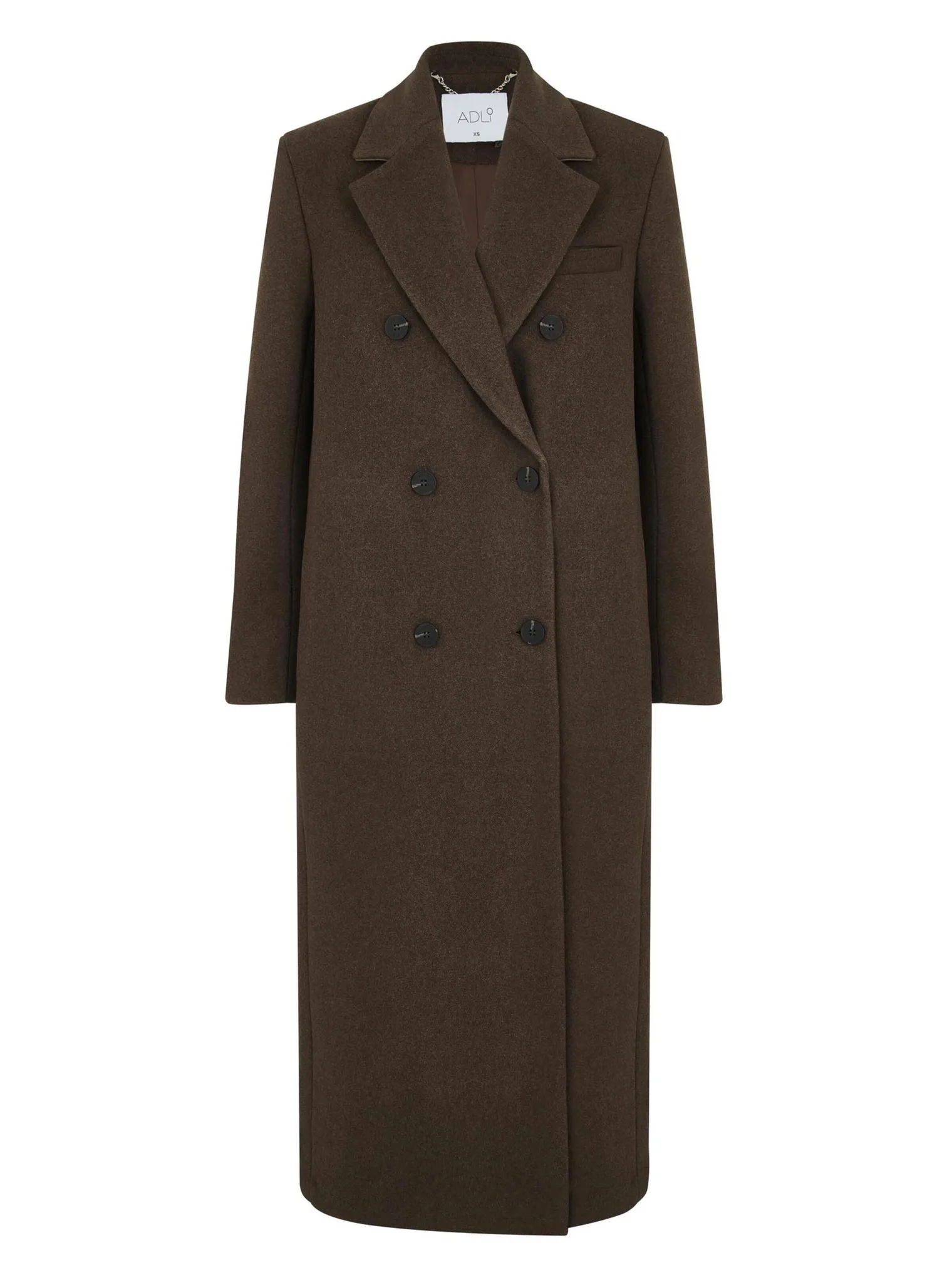 Пальто двубортное с втачным рукавом с поясом шоколадного цвета фото 10