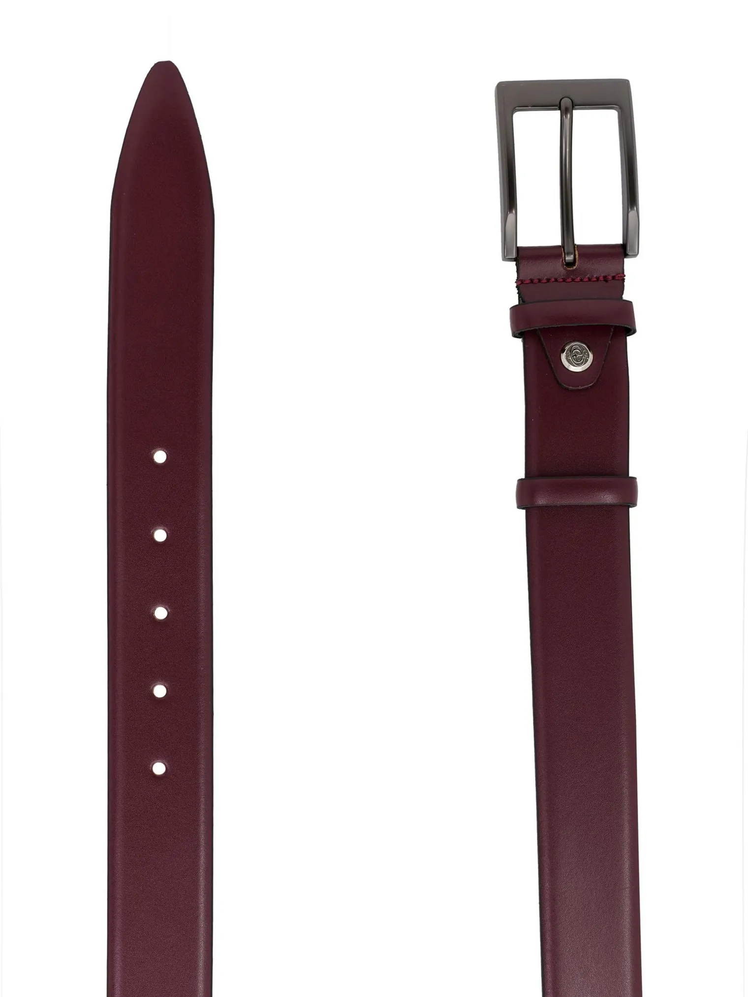 Ремень ручной работы бордового цвета фото 2