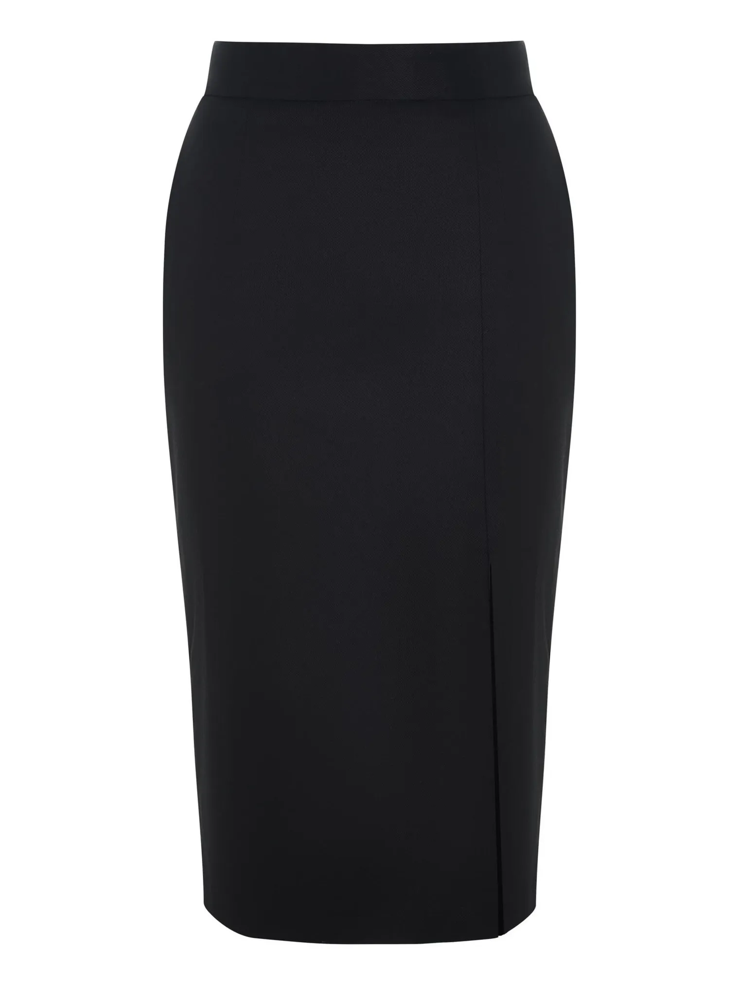 Юбка прямого кроя с разрезом чёрного цвета фото 1