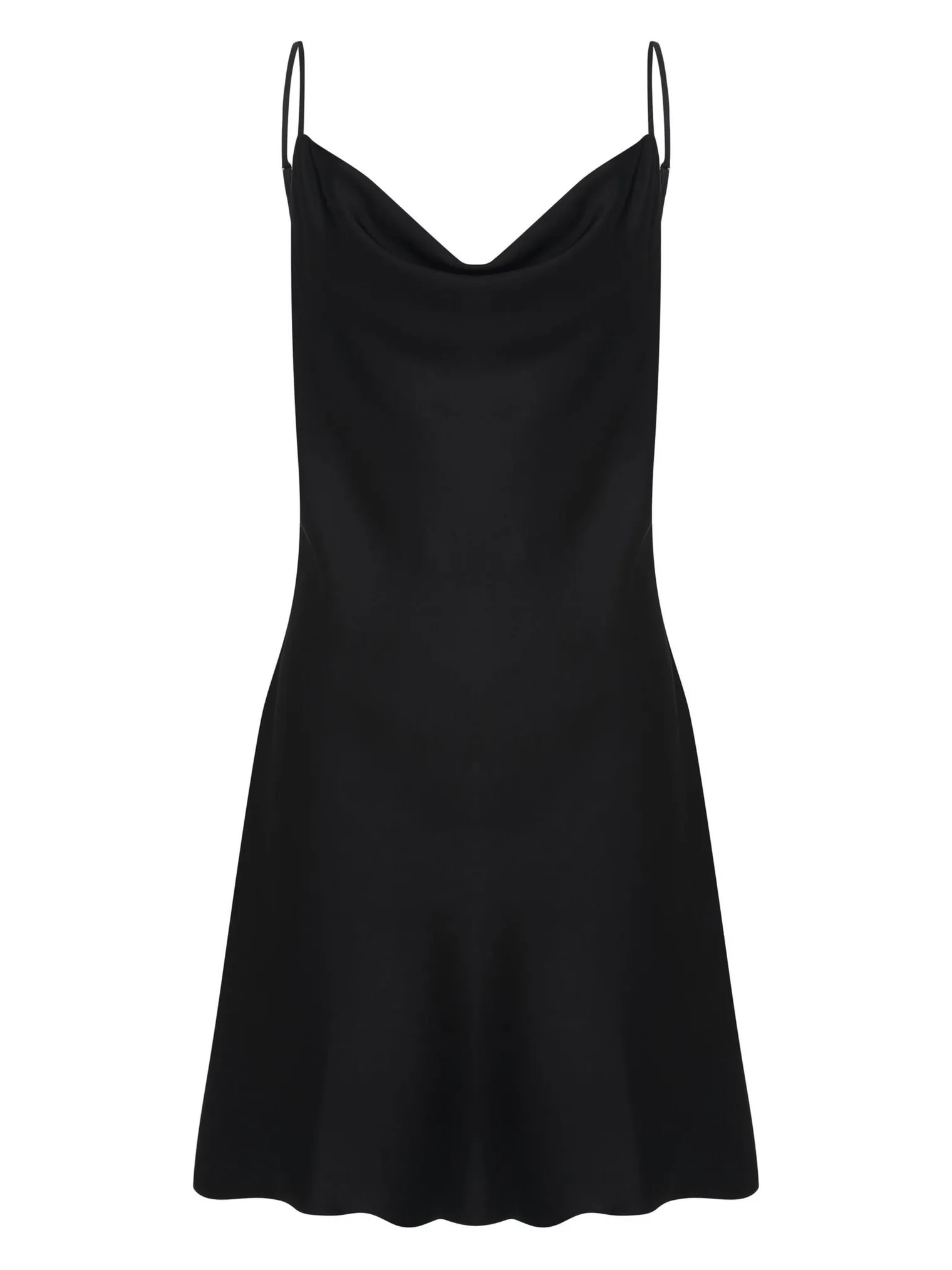 Платье-комбинация мини из струящейся ткани чёрного цвета фото 9