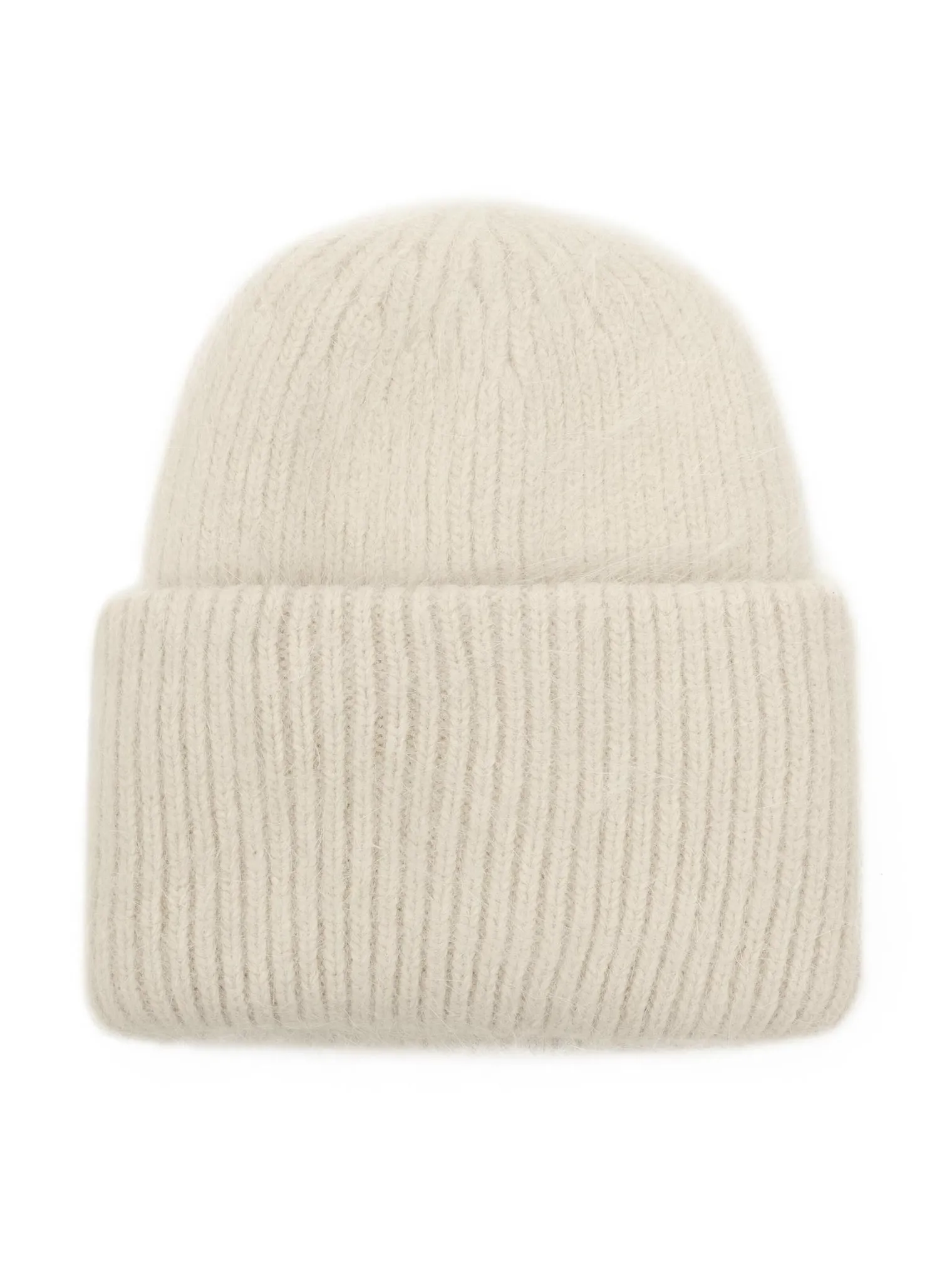 Шапка из ангоры молочного цвета фото 1