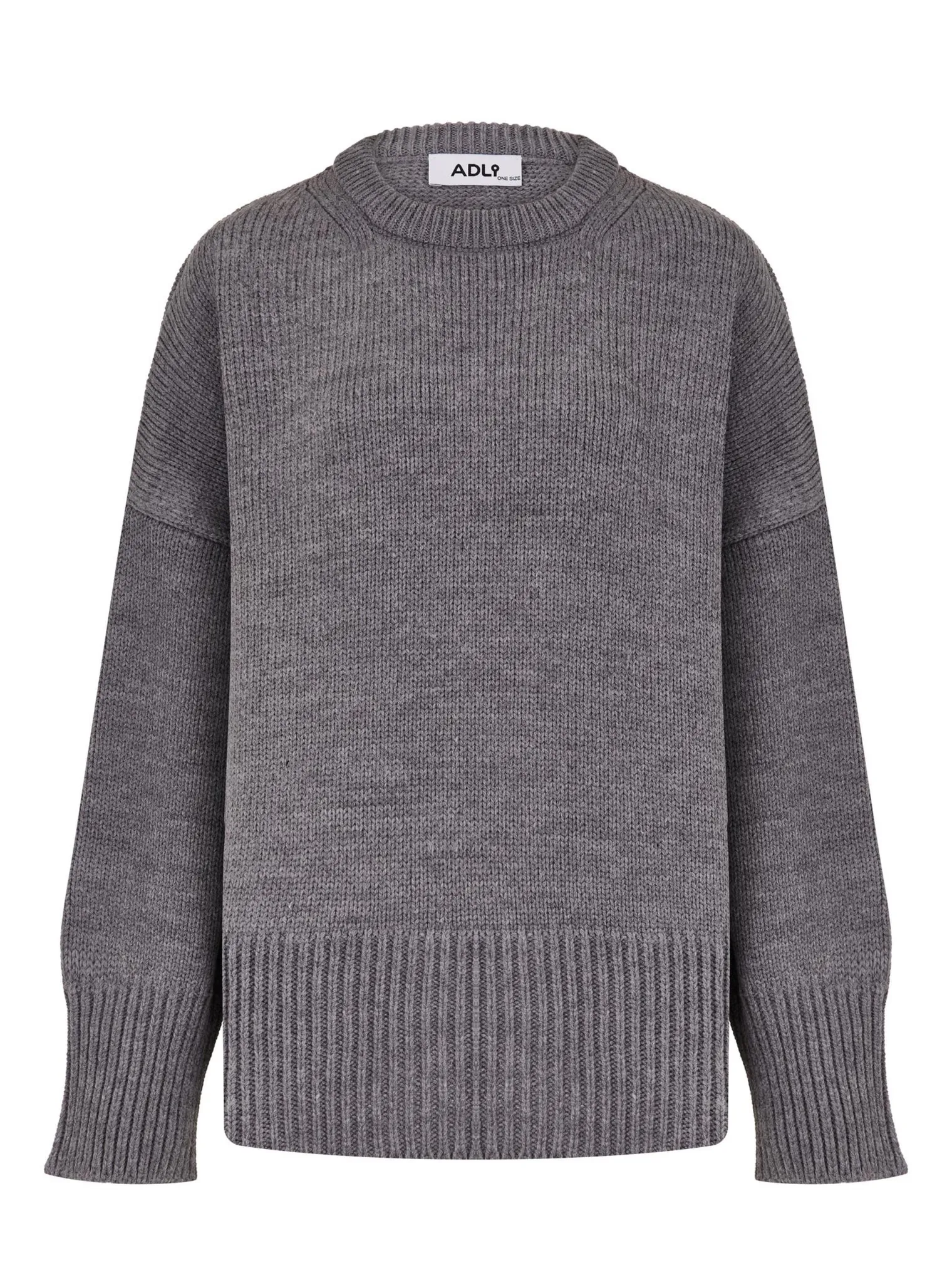 Джемпер крупной вязки с низким воротником пепельного цвета фото 8