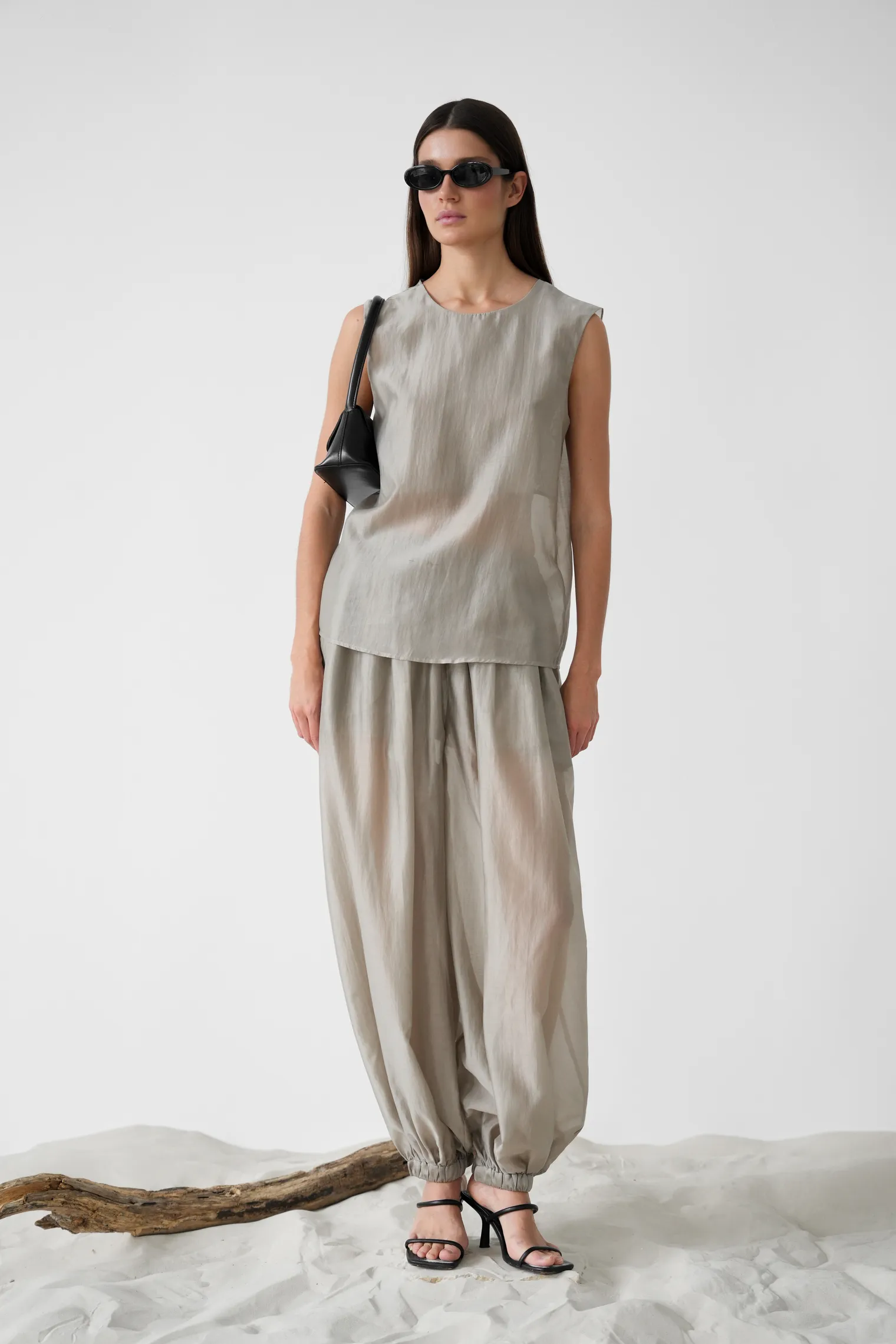 Топ из прозрачной ткани бежевого цвета фото 3