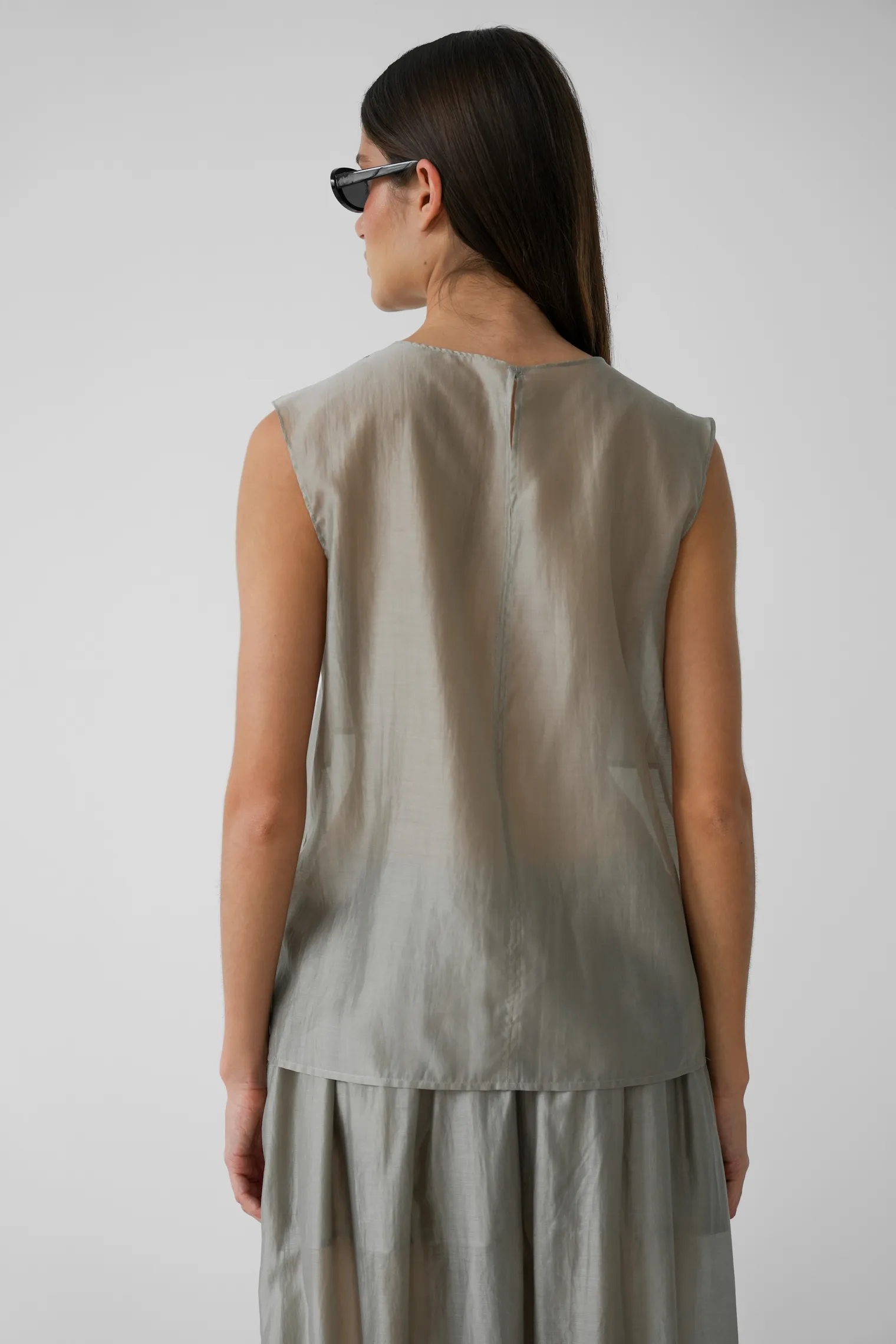 Топ из прозрачной ткани бежевого цвета фото 4