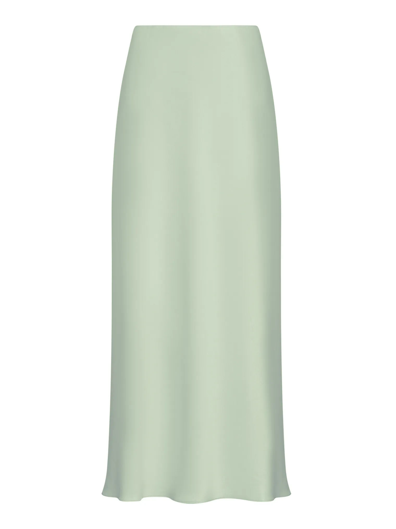 Юбка атласная удлиненная оливкового цвета фото 1