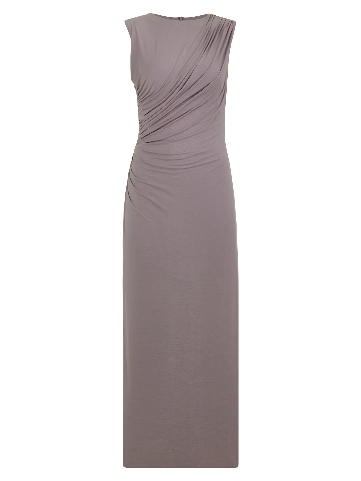 Платье макси со складками цвета капучино фото 8