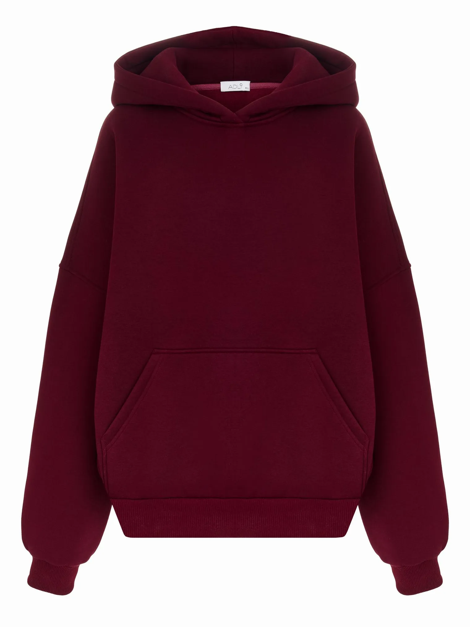 Худи свободного кроя с капюшоном бордового цвета фото 8