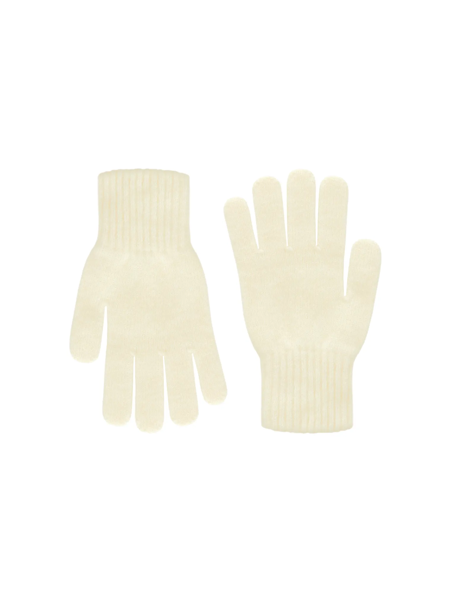Перчатки из шерсти мериноса молочного цвета фото 1